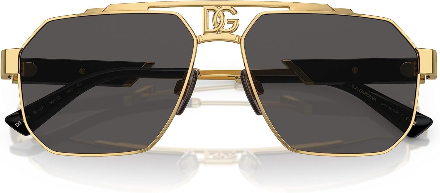 Dolce Gabbana DG2294-02/87 Okulary przeciwsłoneczne ZŁOTE z ciemnoszarym 59mm