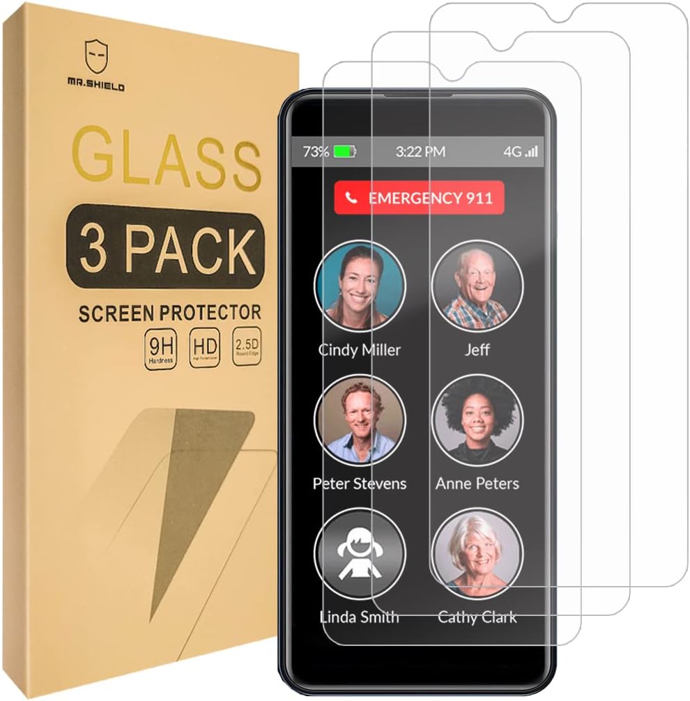 Mr.Shield [3-Pack] Screen Protector For RAZ Memory Cell Phone [Tempered Glass] [Japan Glass with 9H Hardness] Screen Protector