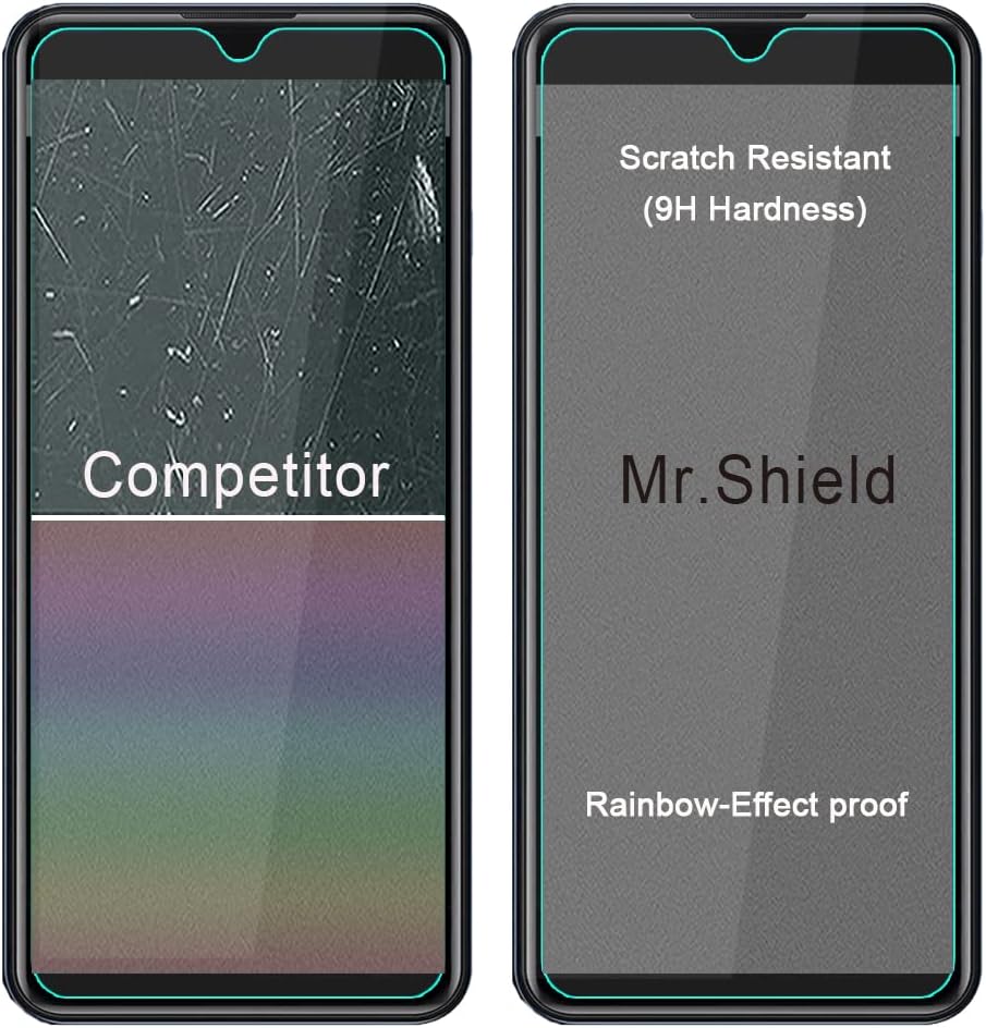 Mr.Shield [3-Pack] Ochraniacz ekranu do telefonu komórkowego z pamięcią RAZ [szkło hartowane] [szkło japońskie o twardości 9H] Ochraniacz ekranu