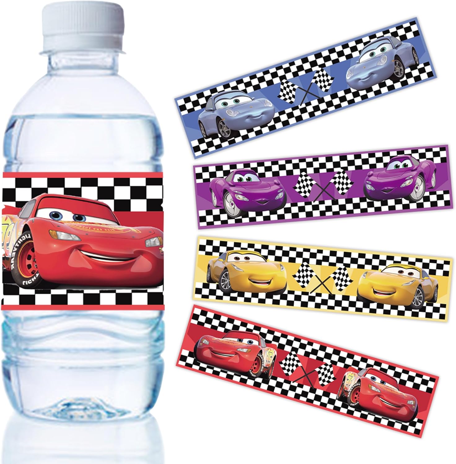 Cars Birthday Party Supplies, Cars Party Decorations, 48pcs Cars Water Bottle Labels, Cars Party Favors for Cars Birthday Decorations
