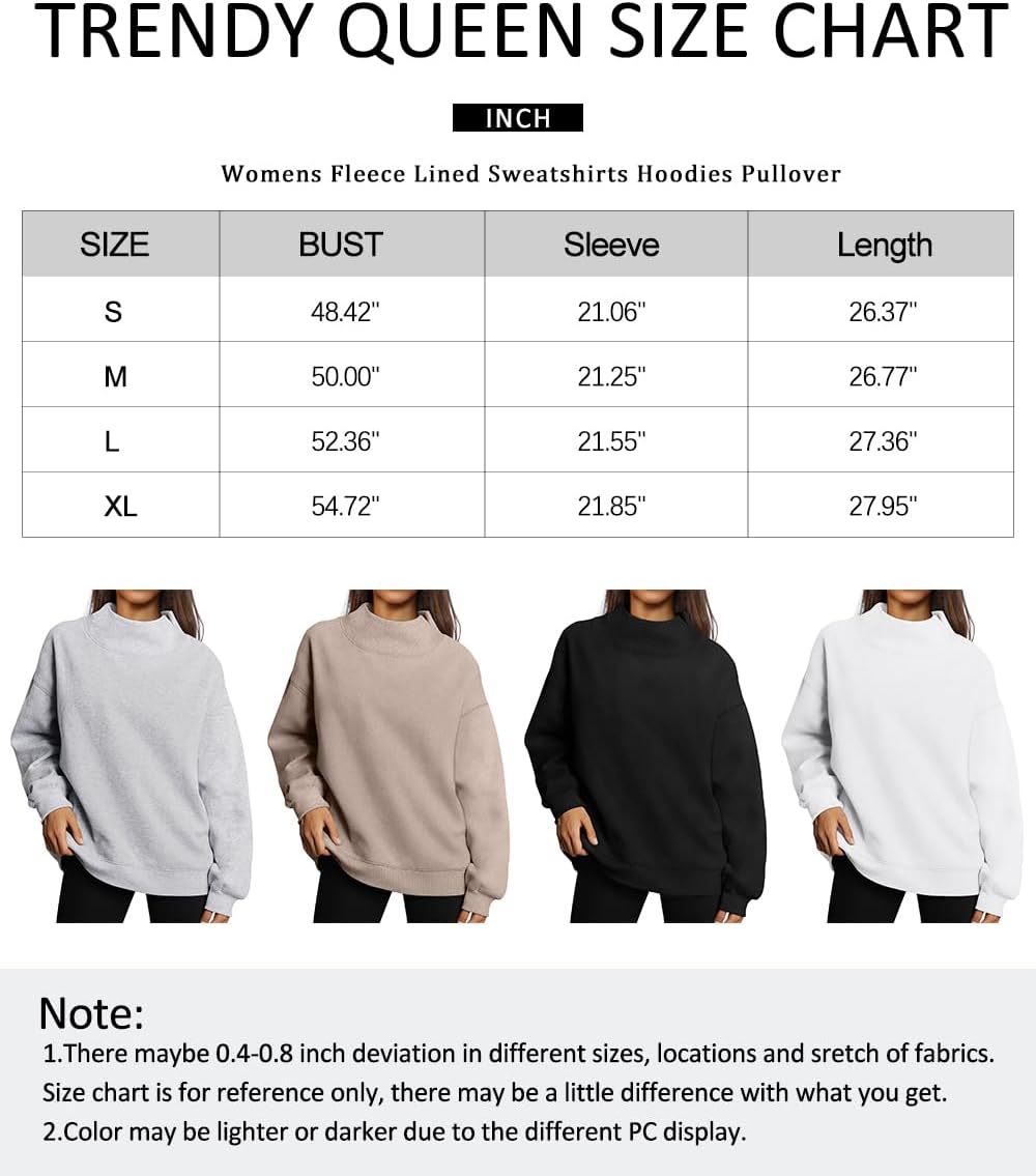 Trendige Queen Damen-Sweatshirts in Übergröße, Rollkragenpullover, langärmlige Kapuzenpullis, Tops, Herbst-Outfits, 2024, Kleidung