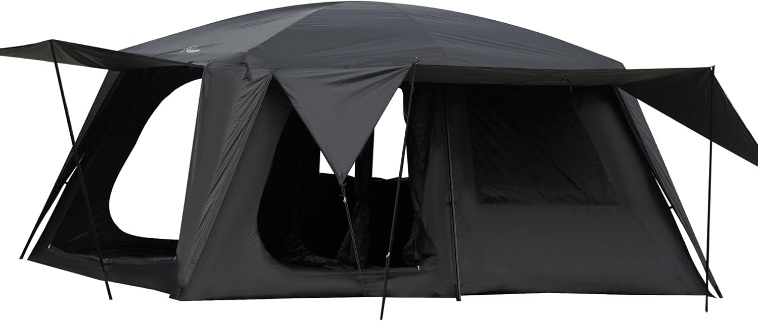 Vidalido Campingzelt für 4-6 Personen mit großen 3-türigen 2-Zimmer-Familienzelten, zweilagiges, wasserdichtes, tragbares Glamping-Zelt, große Zelte für Outdoor-Camping, Wandern und Rucksackreisen