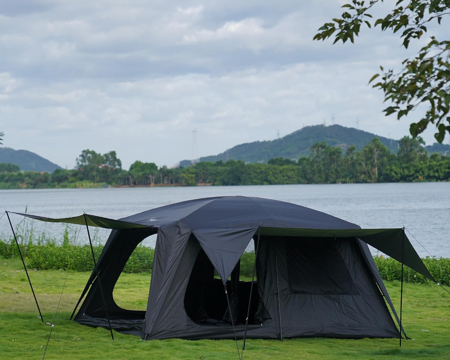 Vidalido Campingzelt für 4-6 Personen mit großen 3-türigen 2-Zimmer-Familienzelten, zweilagiges, wasserdichtes, tragbares Glamping-Zelt, große Zelte für Outdoor-Camping, Wandern und Rucksackreisen
