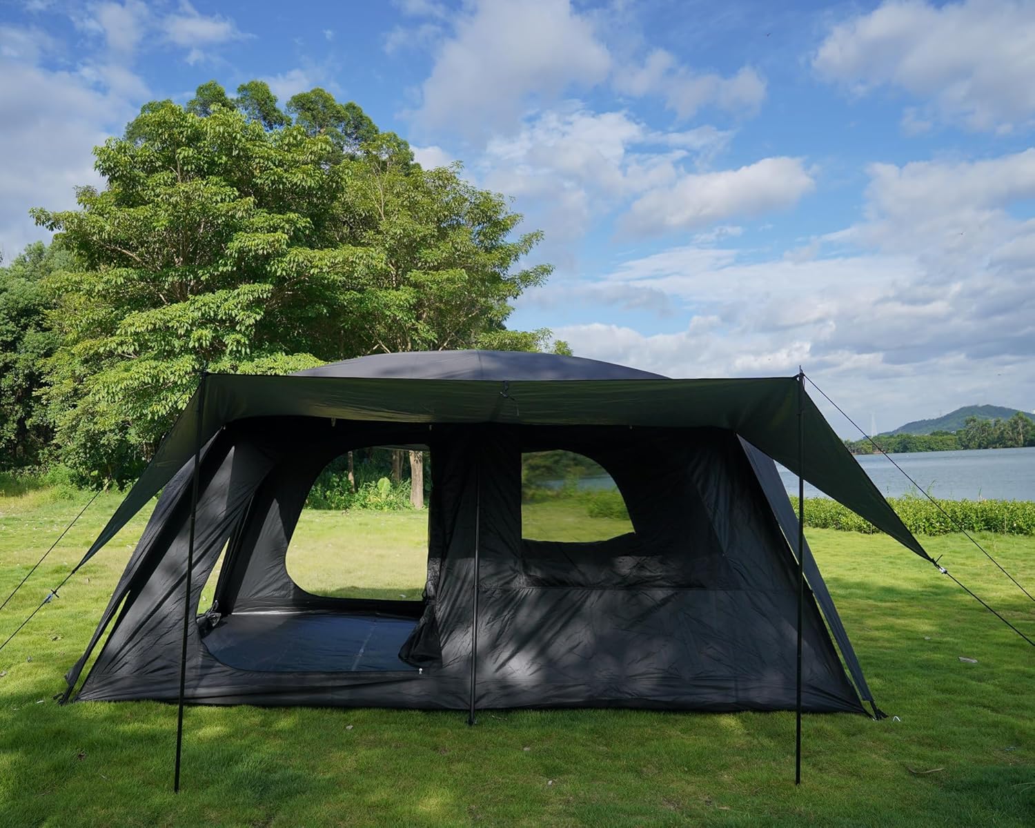 Vidalido Campingzelt für 4-6 Personen mit großen 3-türigen 2-Zimmer-Familienzelten, zweilagiges, wasserdichtes, tragbares Glamping-Zelt, große Zelte für Outdoor-Camping, Wandern und Rucksackreisen