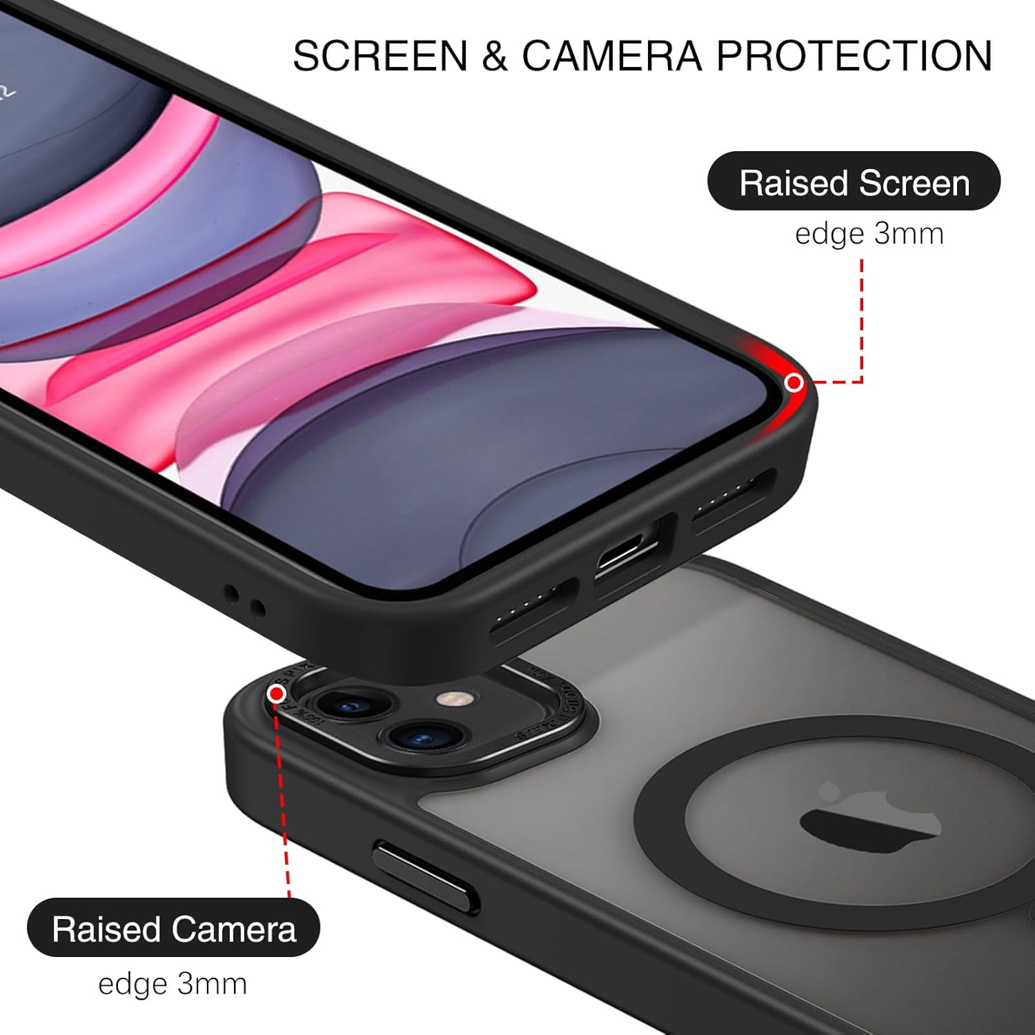 BENTOBEN for iPhone 11 Phone Case, Phone case for iPhone 11 Magnetic Case [Compatible with Mag Safe] Translucent Matte Slim Shockproof Anti-Fingerprint Protective Cover for iPhone 11 6.1’’ Black