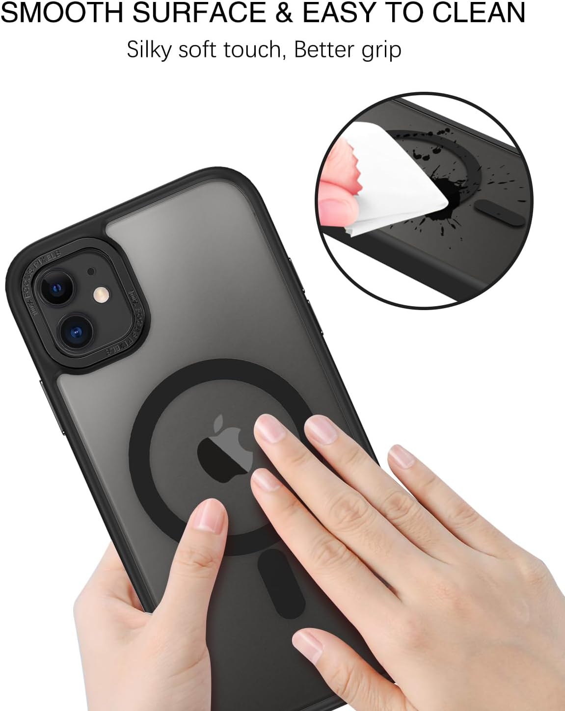 BENTOBEN for iPhone 11 Phone Case, Phone case for iPhone 11 Magnetic Case [Compatible with Mag Safe] Translucent Matte Slim Shockproof Anti-Fingerprint Protective Cover for iPhone 11 6.1’’ Black