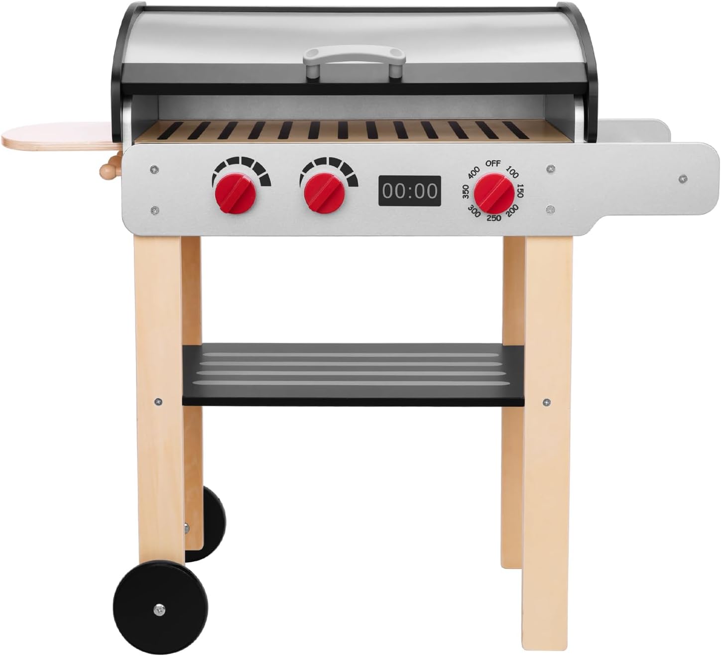 Wooden Play Barbecue Toy Grill, Kids Grill Playset with Play Food and Grilling Tools, Play Kitchen Accessories for Toddlers Boys Girls Age 3 · v3