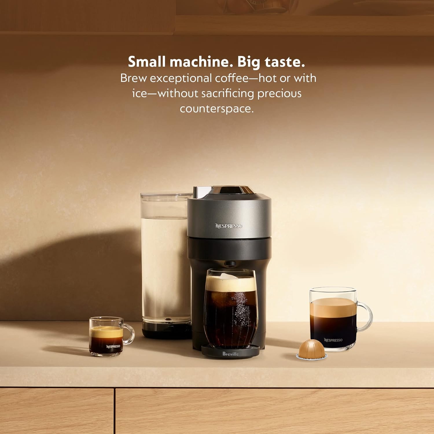 Nespresso Vertuo POP  Deluxe Coffee and Espresso Machine by Breville, Titan · v2