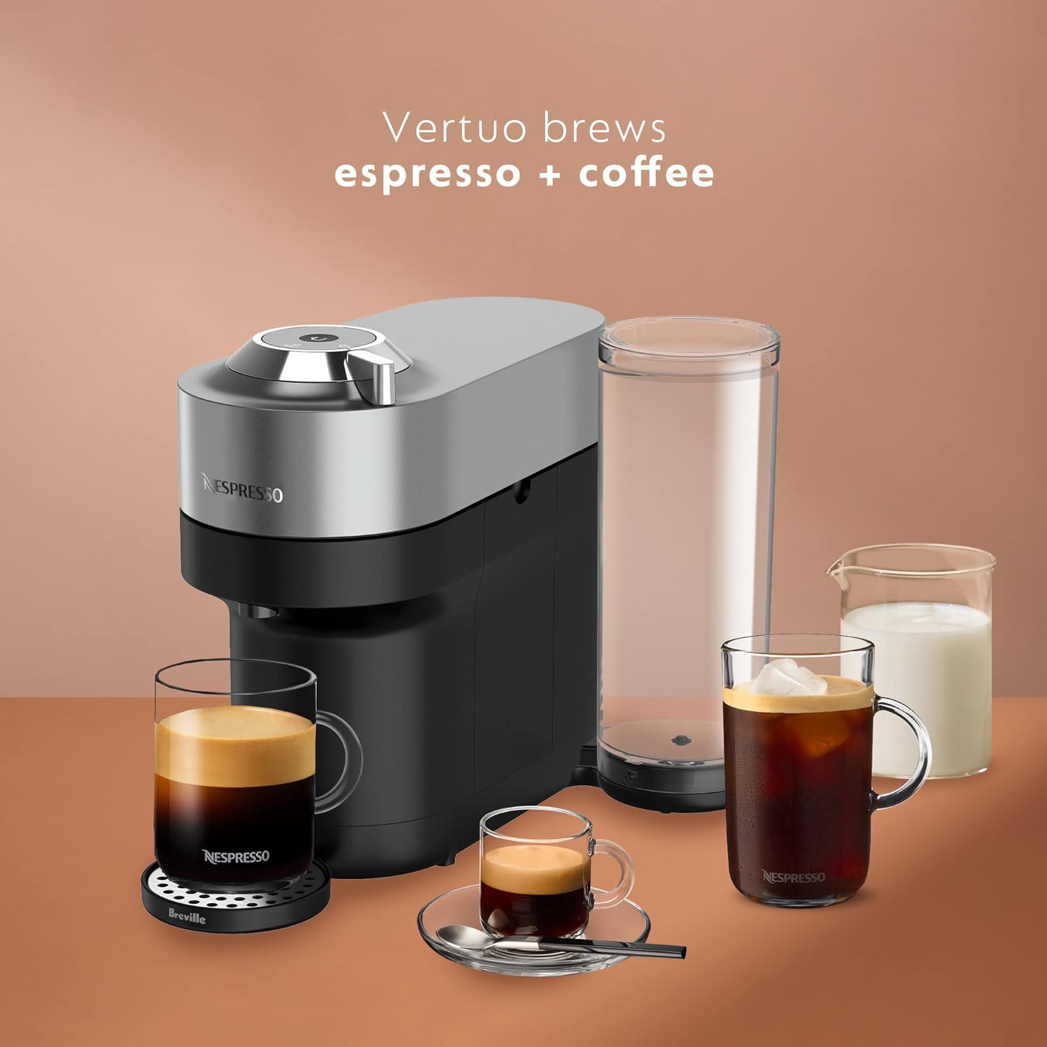 Nespresso Vertuo POP  Deluxe Coffee and Espresso Machine by Breville, Titan · v2