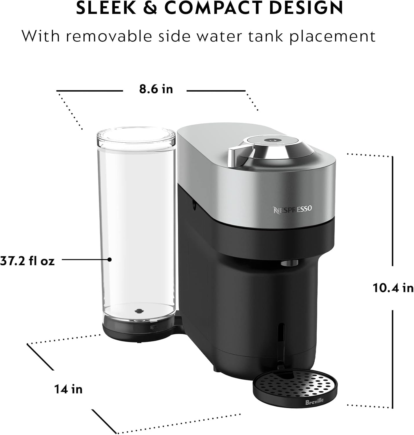 Nespresso Vertuo POP  Deluxe Coffee and Espresso Machine by Breville, Titan · v2