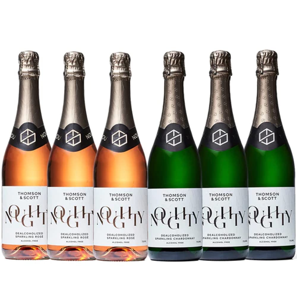 Thomson Scott Noughty Alkoholfreies Sektpaket, 3 x Sparkling Rose, 3 x Sparkling Chardonnay, jeweils 750 ml