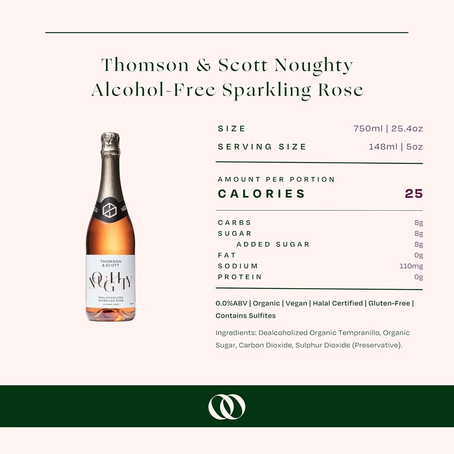 Thomson  Scott Noughty Non-Alcoholic Sparkling Wine Bundle, 3 x Sparkling Rose   3 x Sparkling Chardonnay, 750ml each