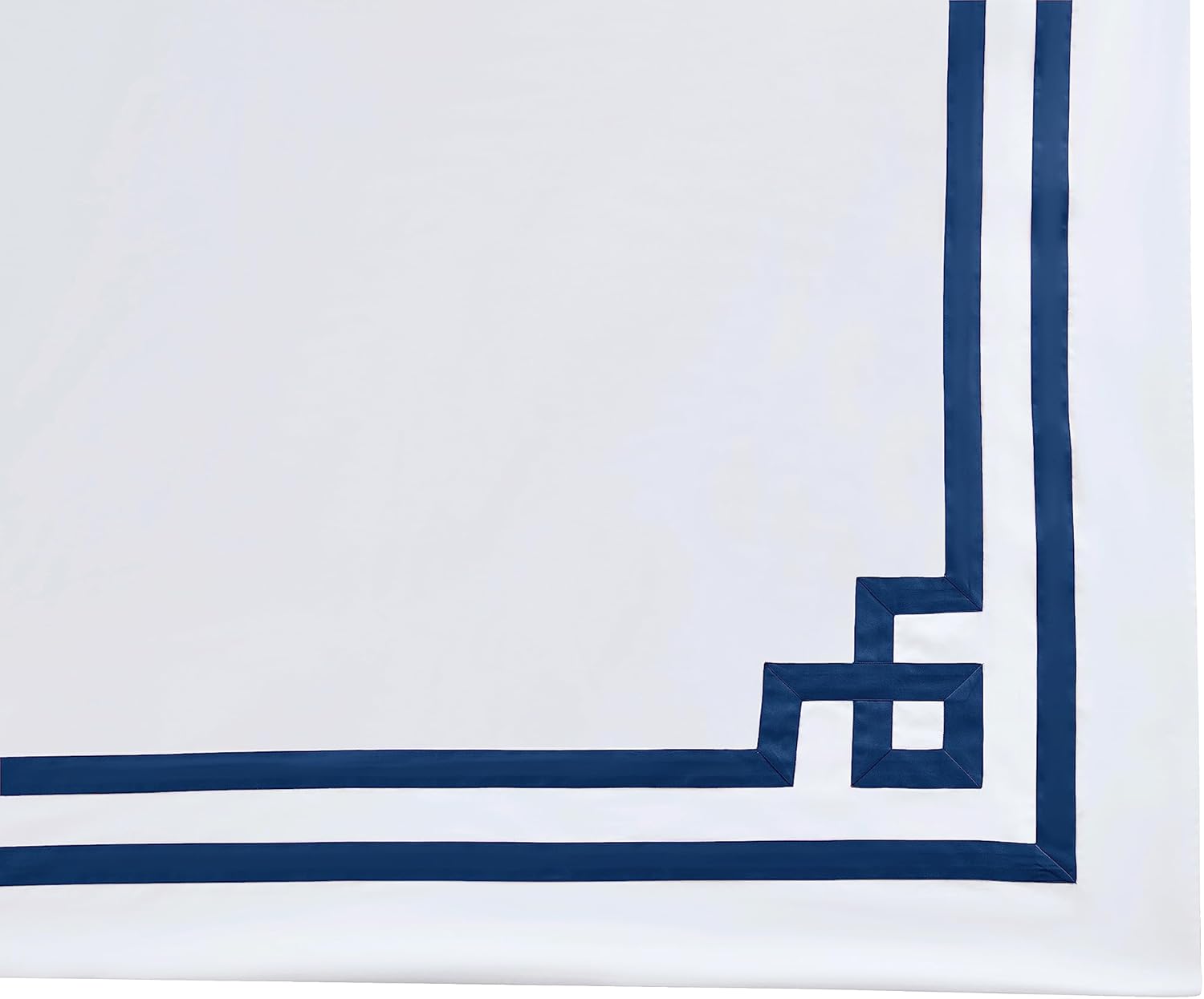 3 Pcs Do Not Include Filling Duvet Cover Set 100% Egyptian Cotton Sateen Luxury 400 TC (White Navy, Full) · v15