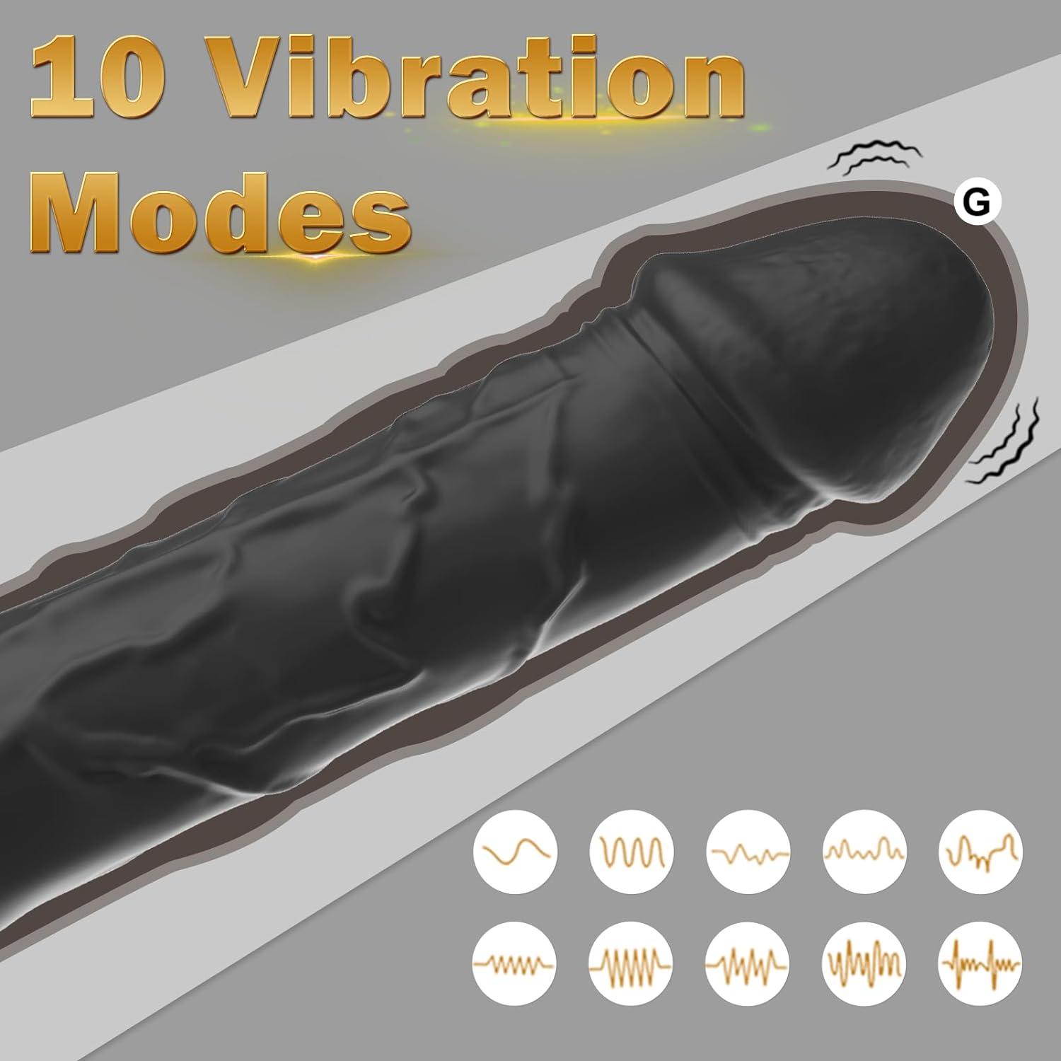 G Spot Dildo Vibrator - BGGOOD Adult Female Sex Toys with 10 Vibrations, Realistic Silicone Dildos Finger Vibrators for Multiple Stimulation, Clitoris Stimulator for Woman Sexual Pleasure(Black) · v2