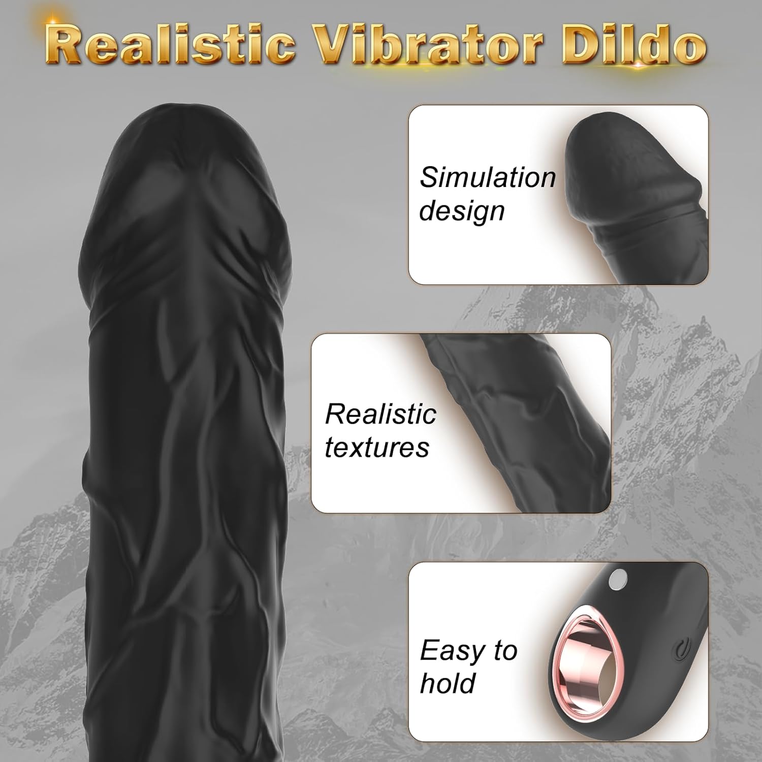 G Spot Dildo Vibrator - BGGOOD Adult Female Sex Toys with 10 Vibrations, Realistic Silicone Dildos Finger Vibrators for Multiple Stimulation, Clitoris Stimulator for Woman Sexual Pleasure(Black) · v2