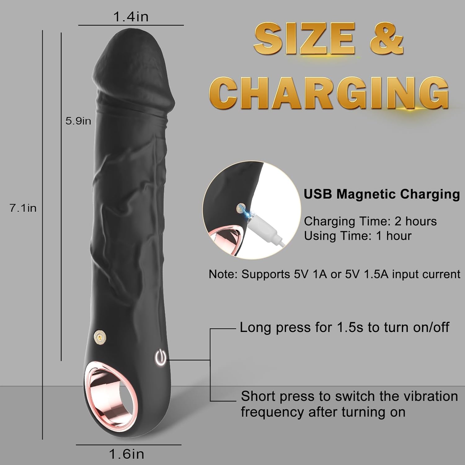 G Spot Dildo Vibrator - BGGOOD Adult Female Sex Toys with 10 Vibrations, Realistic Silicone Dildos Finger Vibrators for Multiple Stimulation, Clitoris Stimulator for Woman Sexual Pleasure(Black) · v2