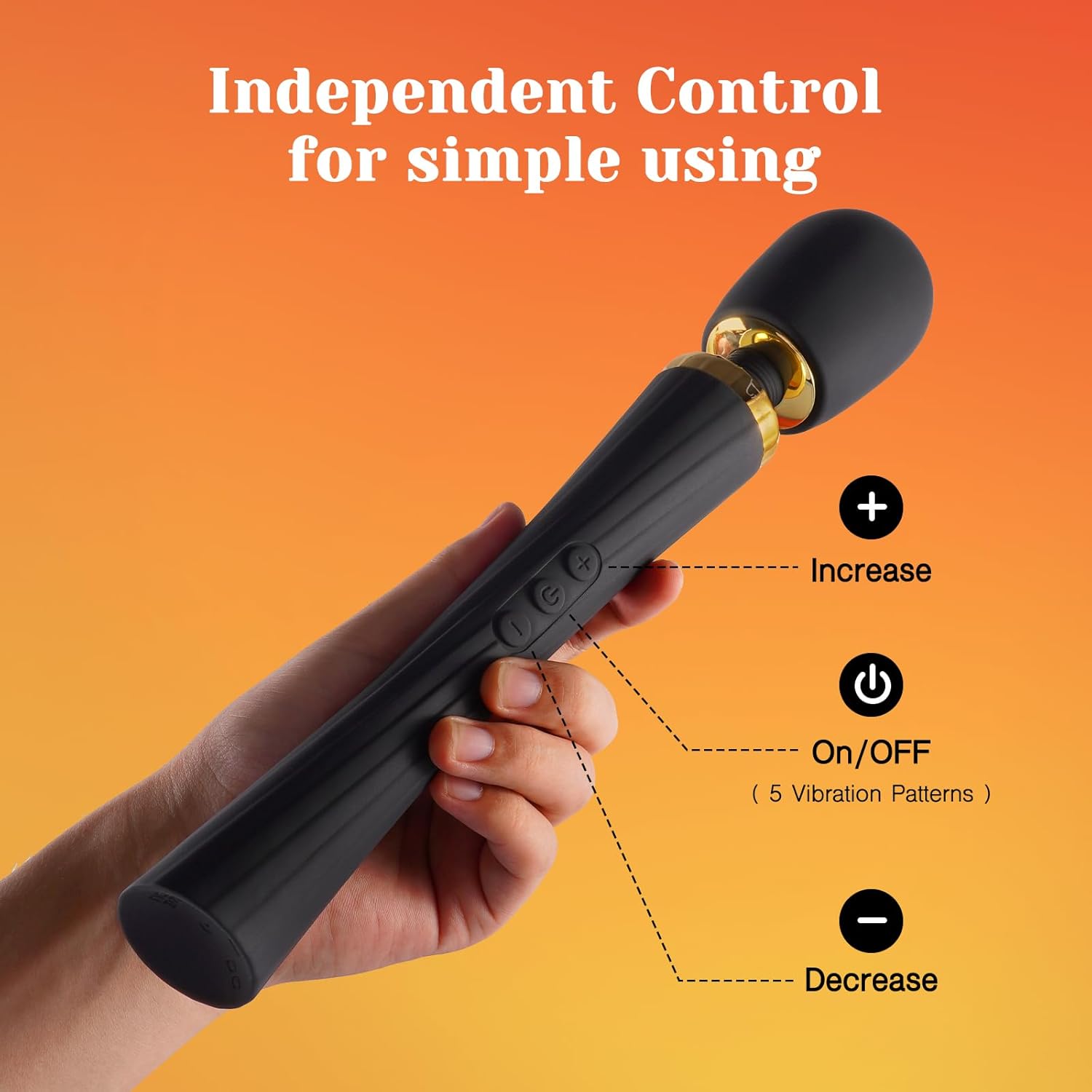 Tracys Dog Wand Vibrator Kits for Couple, Vibrating Wand Adult Toys with 3 Attachments for Clitoral G Spot Anal Stimulation, Cordless Powerful Sex Toy for Women Partner Play with 5 Modes  3 Speeds · v2