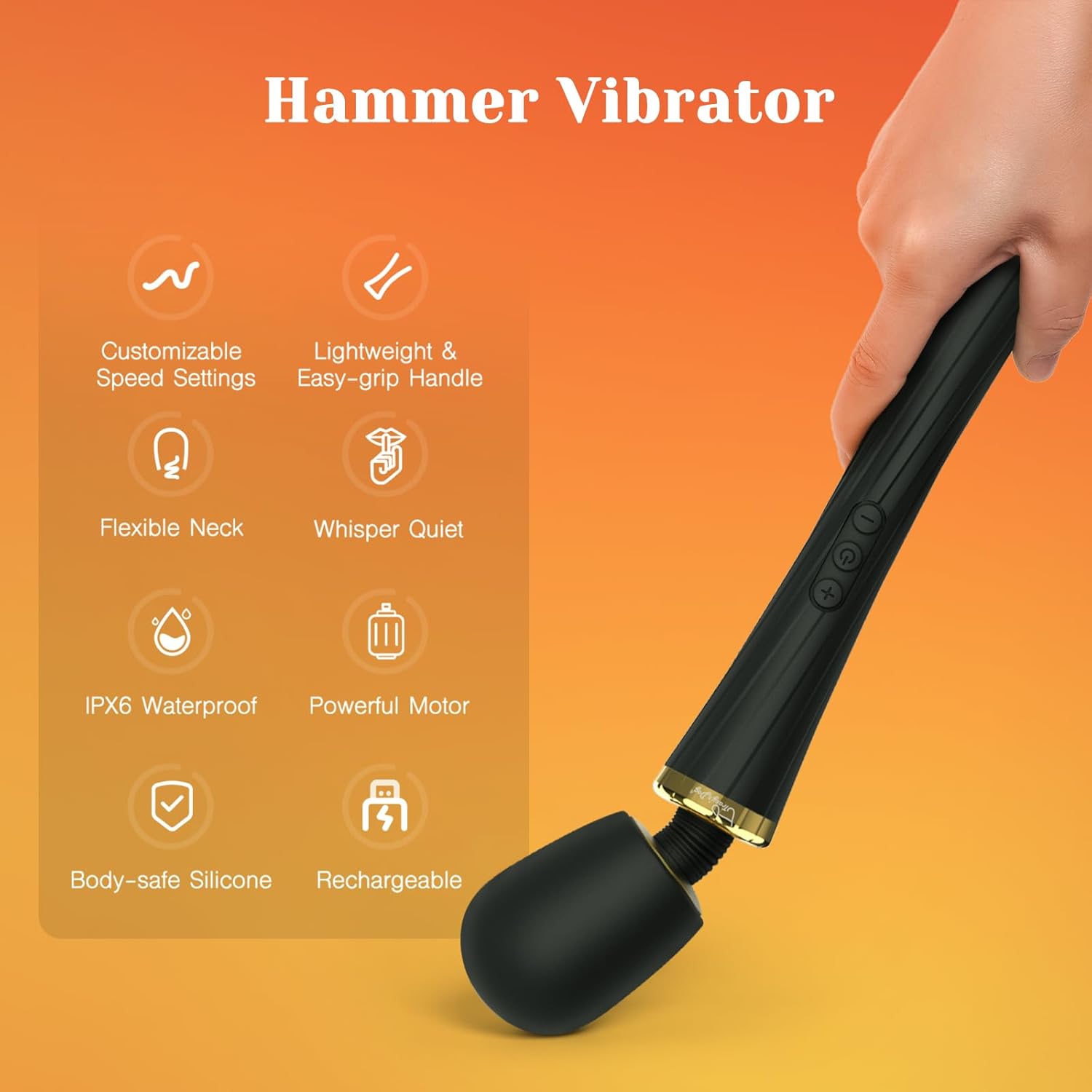 Tracys Dog Vibrator Wand, Adult Sex Toy for Clitoral Stimulation, Magic Cordless Handheld Powerful Vibrating Massager for Women Partner Play with 5 Vibrations  3 Speeds · v2