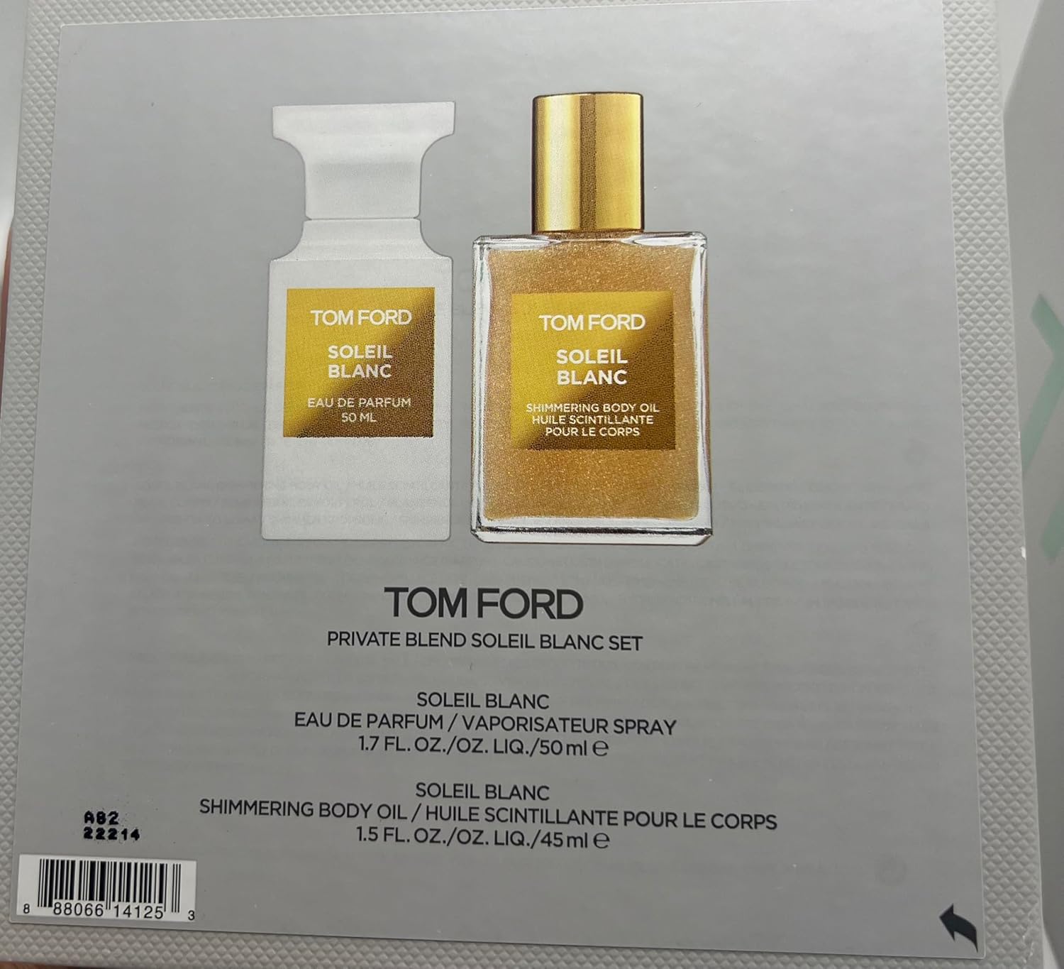 Set de 2 piezas Soleil Blanc de Tom Ford Private Blend, Eau de Parfum y aceite corporal reluciente