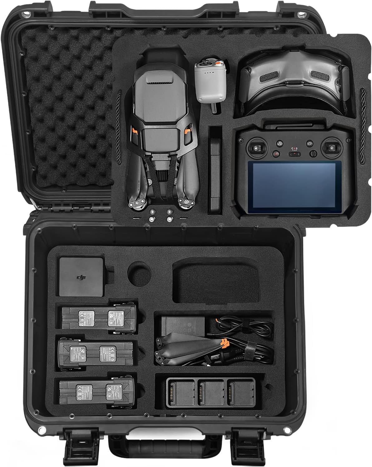 Custodia impermeabile Lekufee per DJI Mavic 3 Pro/DJI Mavic 3 Classic/DJI Mavic 3/Cine/Combo/DJI RC Pro/DJI RC 2/RC 2/RC N1/N2/Goggles 2/3/Integra/DJI RC Motion 2/3 e accessori (solo custodia)