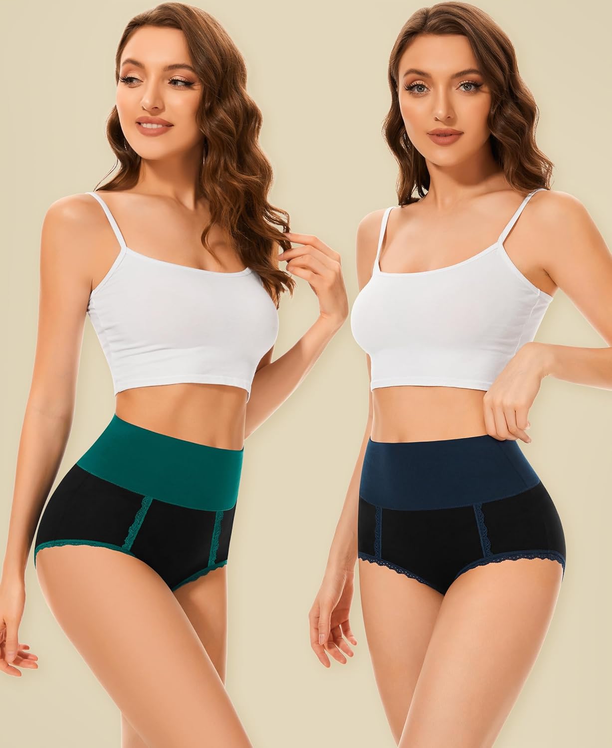 Ropa interior para mujer, calzoncillos suaves de algodón, cintura alta, bragas cómodas y de cobertura total, paquete múltiple