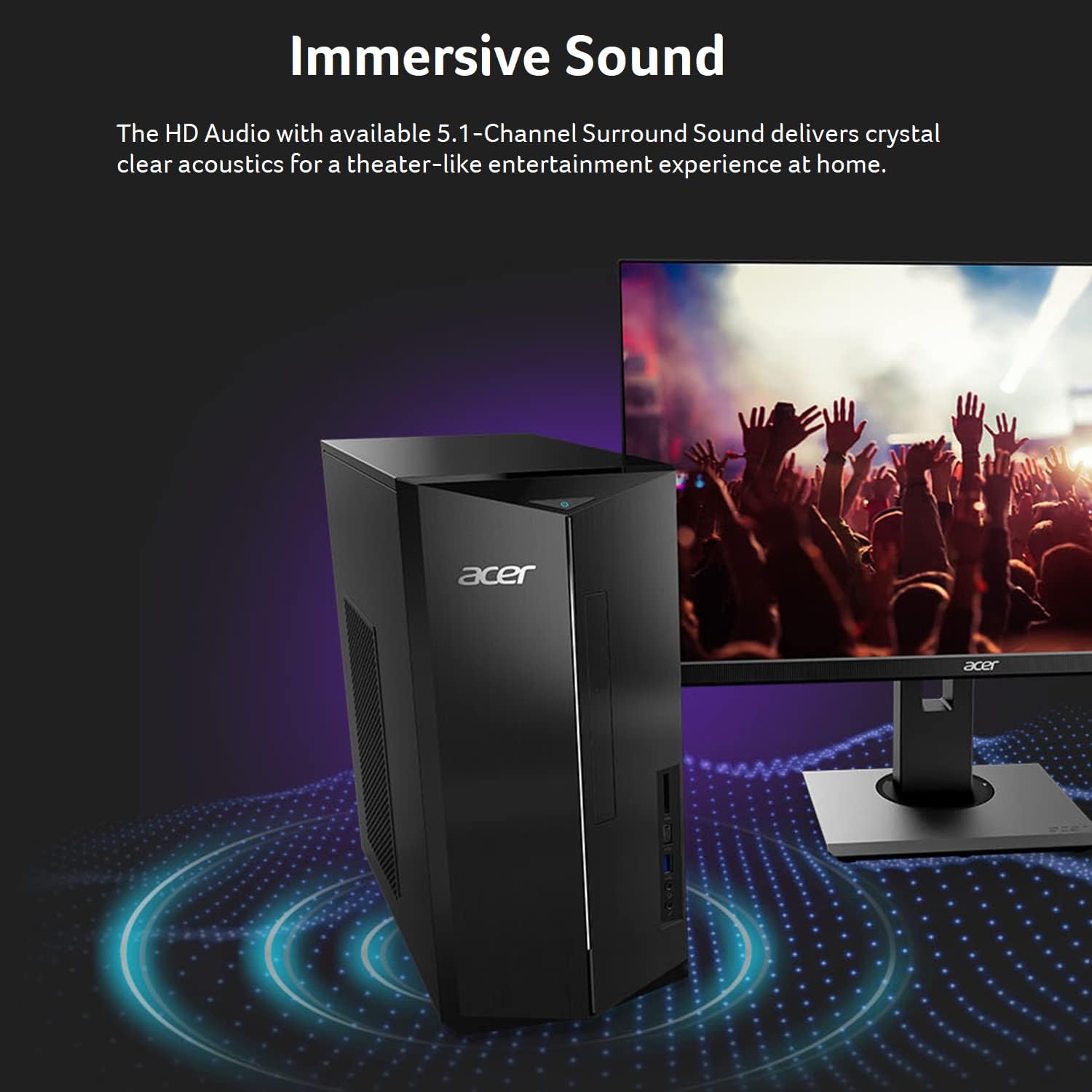 Acer Aspire TC-1780-UA92 Desktop | 13th Gen Intel Core i5-13400 Processor | 8GB 3200MHz DDR4 | 512GB M.2 SSD | SD Card Reader | Intel Wi-Fi 6E AX211 | Windows 11 Home, Black · v3