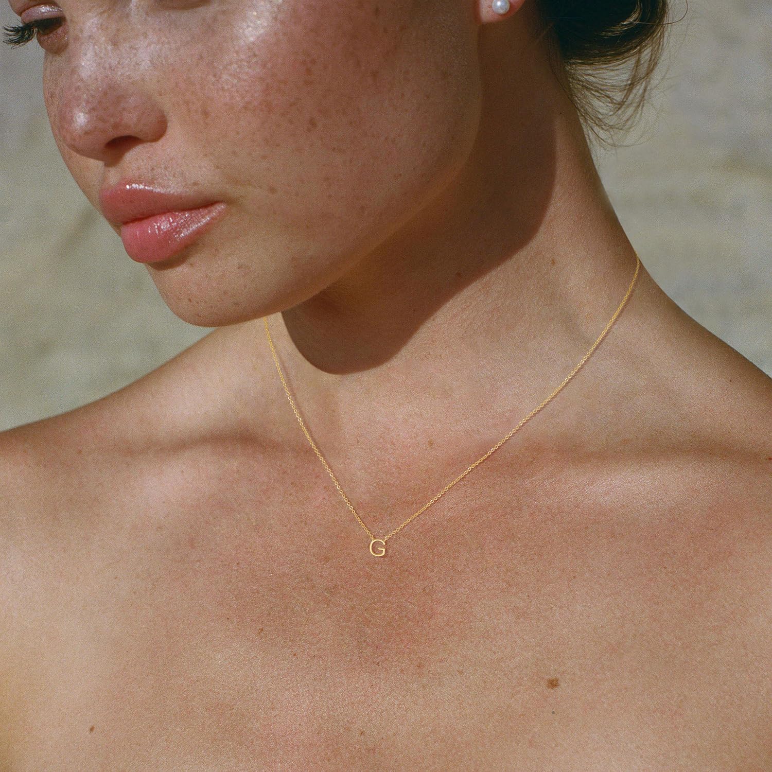 Initial necklace for Women 14k Gold Plated Dainty Letter Necklaces Tiny Cute Initial Pendant Choker Simple Trendy Personalized Letter Name Necklaces Gold Jewelry Gift for Women