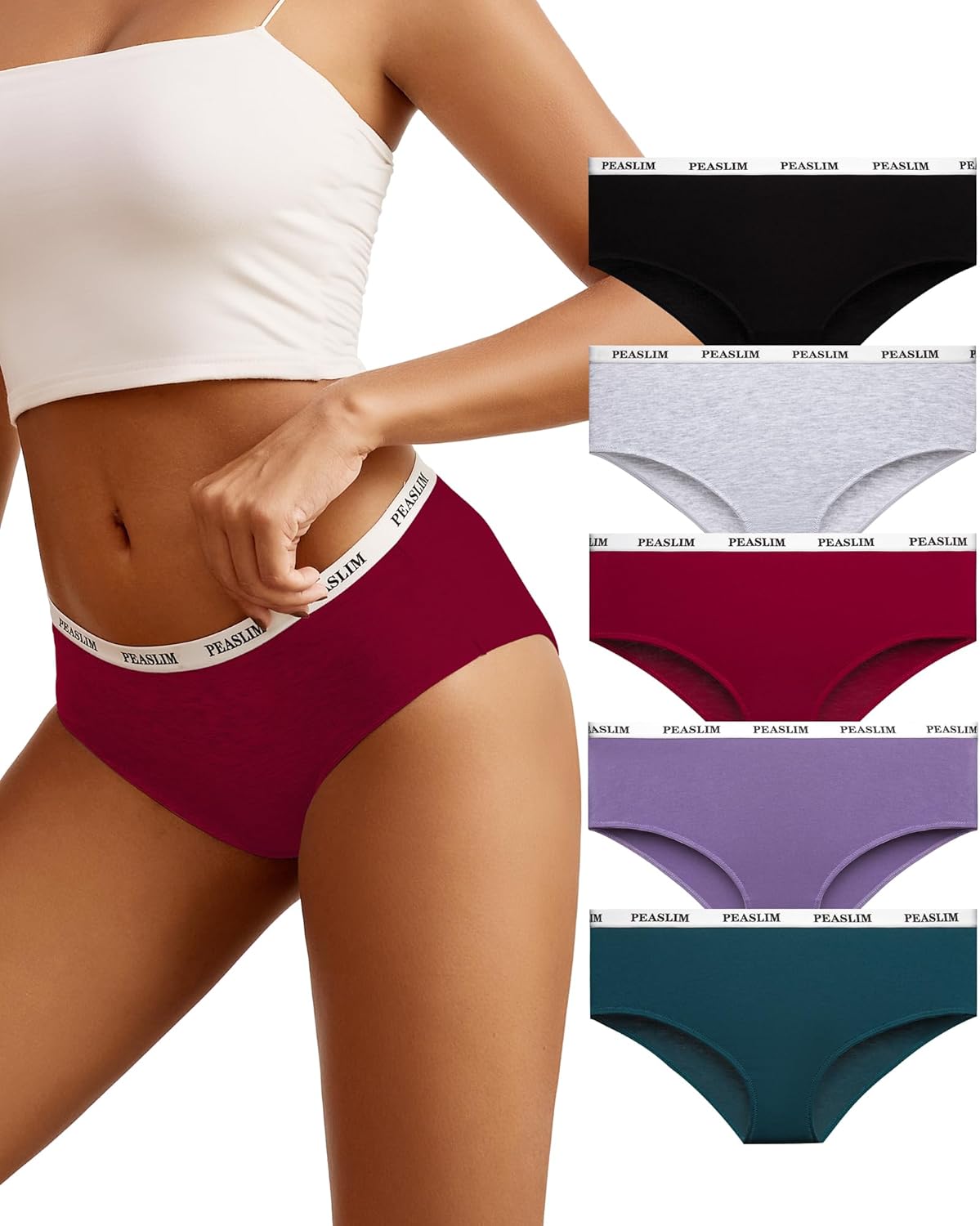 Cotton Bikini Underwear for Women Briefs Cotton Underwear for Women Underwear Cotton Bikini Panties 5 Pack S-XL · v3