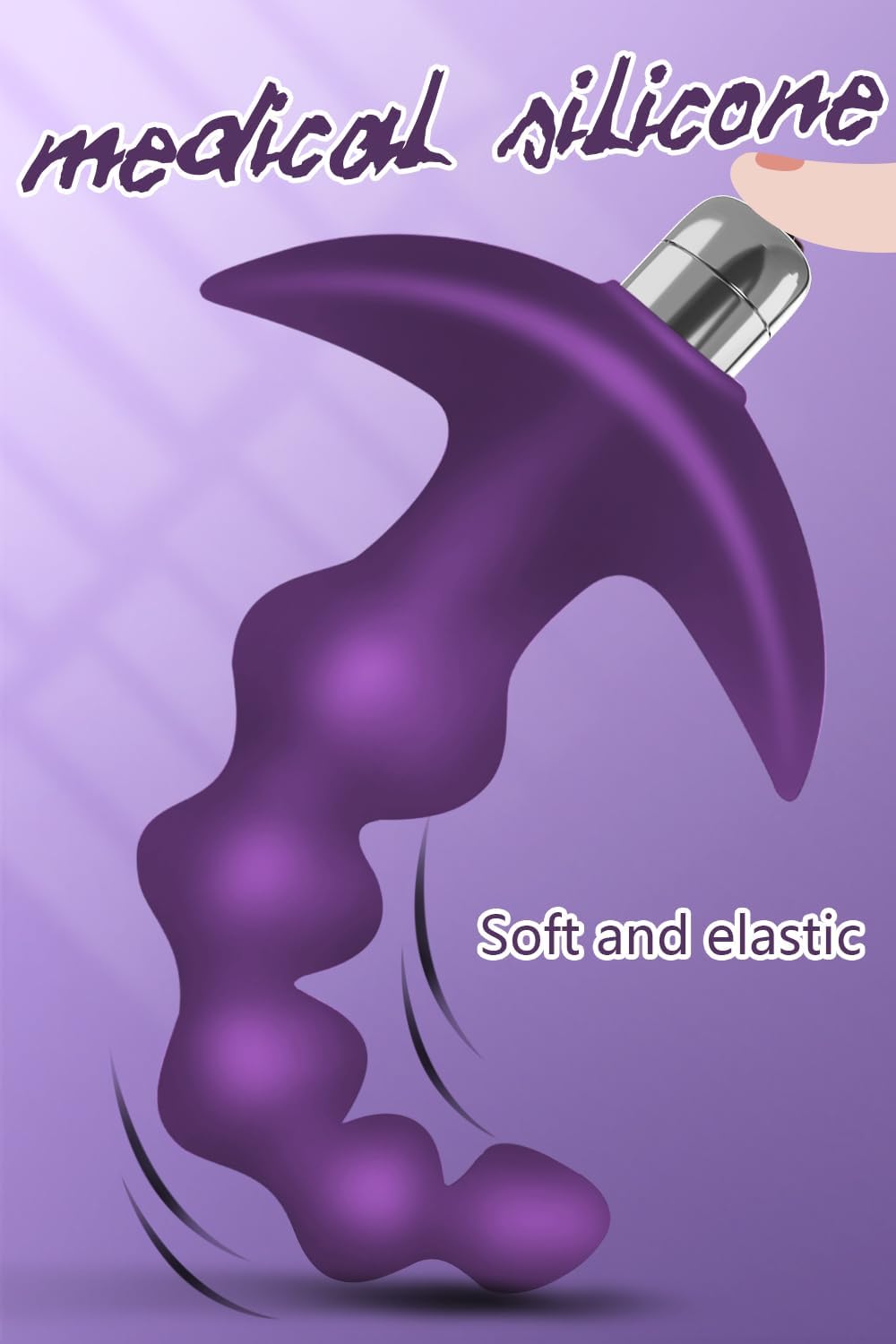 Plug anal à perles vibrantes — Silicone flexible, 16 modes de vibration, design gradué, jouet sexuel anal, vibromasseur à balles étanche pour hommes, femmes et couples (violet)