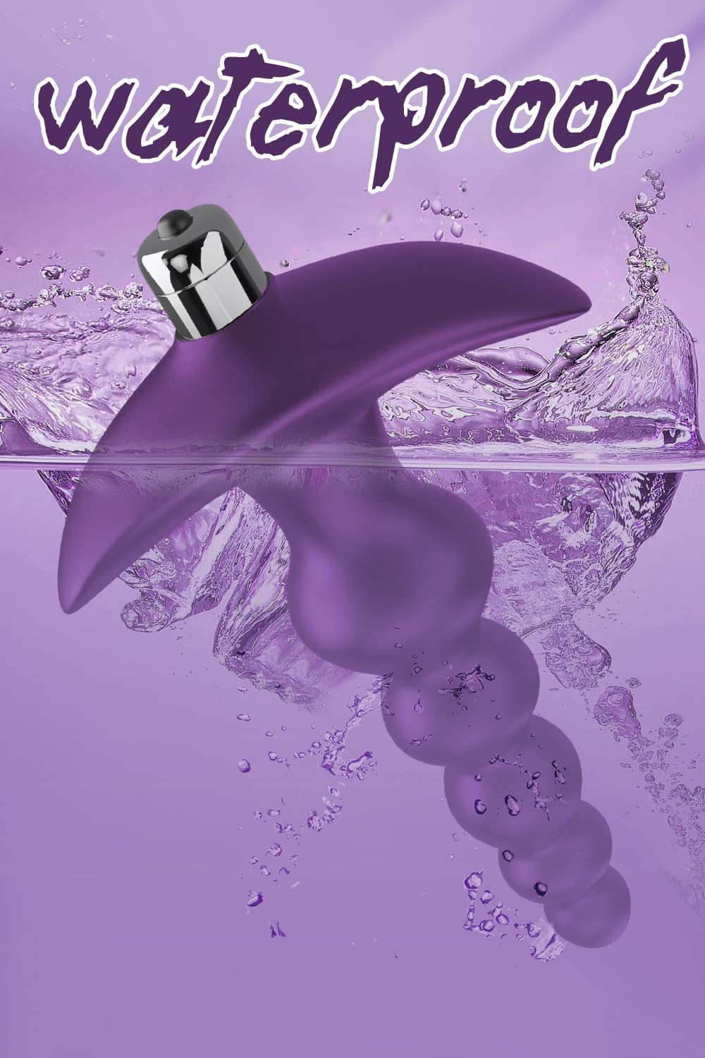 Plug anal à perles vibrantes — Silicone flexible, 16 modes de vibration, design gradué, jouet sexuel anal, vibromasseur à balles étanche pour hommes, femmes et couples (violet)