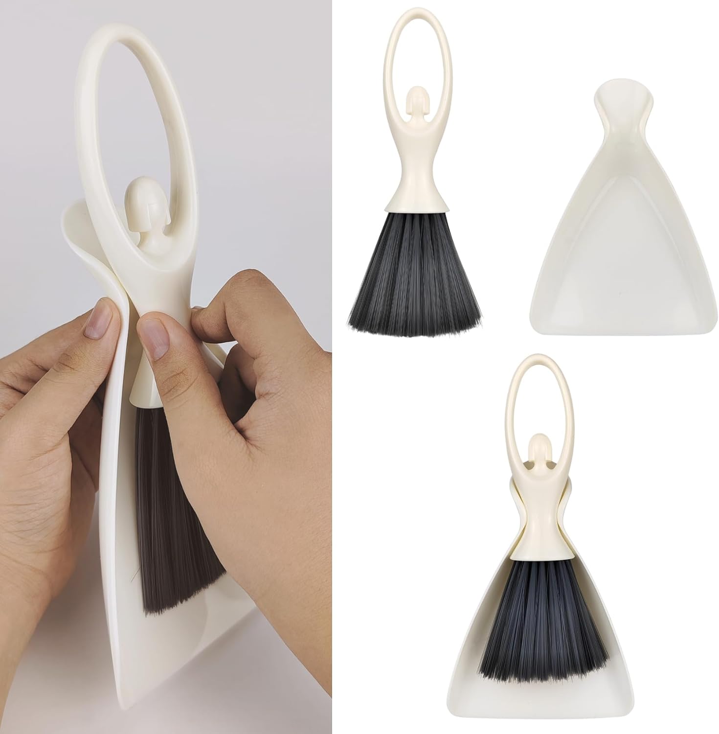 Mini Süpürge ve Çöp Seti Günlük Temizlik Gerekliliği Kıl Bilgisayar Klavyeleri Temizliği İçin İdeal (Mini Süpürge ve Çöp Kovası Seti 2'li)
