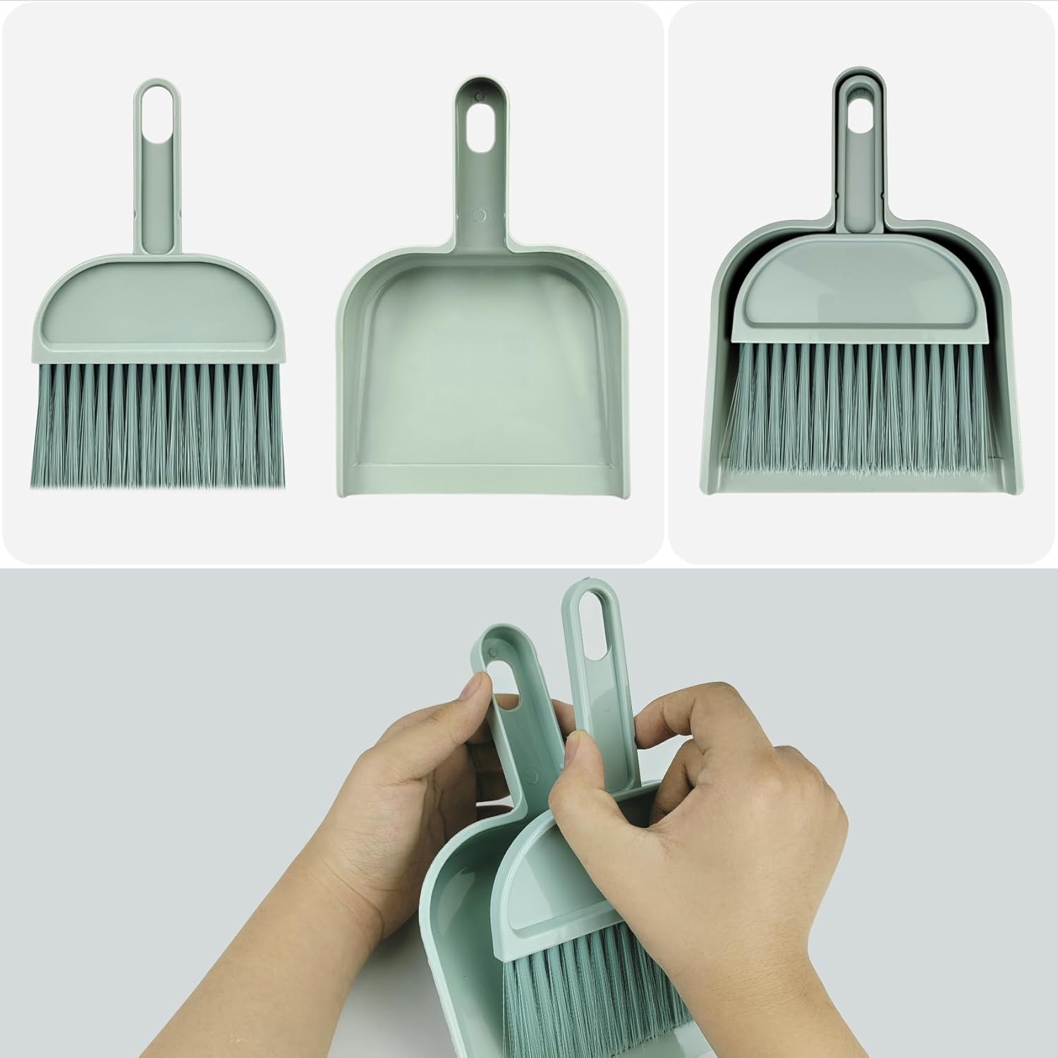 Mini Süpürge ve Çöp Seti Günlük Temizlik Gerekliliği Kıl Bilgisayar Klavyeleri Temizliği İçin İdeal (Mini Süpürge ve Çöp Kovası Seti 2'li)