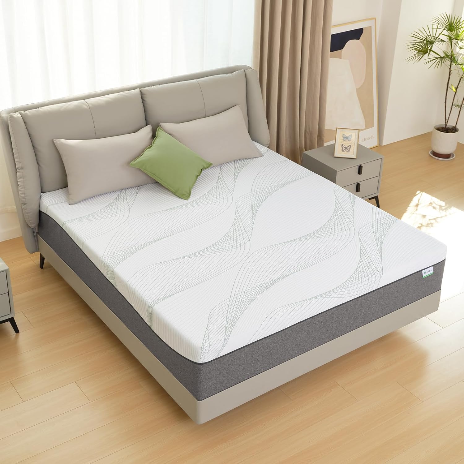 Novilla Queen Mattress, 12 Inch Gel Memory Foam Mattress for Plush Comfort, Pressure Relief, CertiPUR-US Certified, Mattress-in-a-Box, Embrace · v2