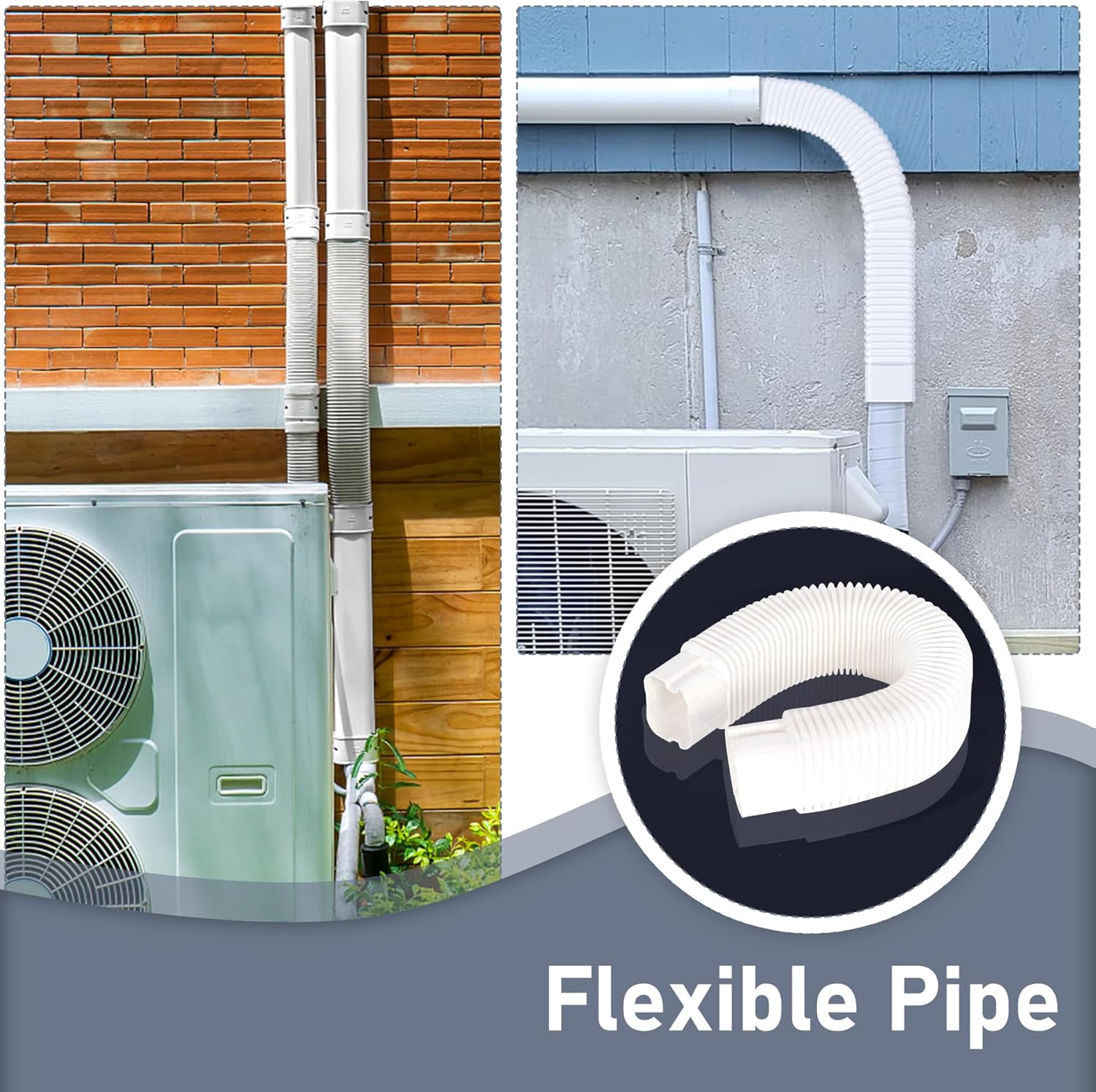 Bộ nắp đậy đường ống PVC trang trí Flamorrow, Bộ nắp đậy đường ống 3 25 ft cho máy điều hòa không khí mini tách rời không ống dẫn, hệ thống điều hòa không khí trung tâm và máy bơm nhiệt