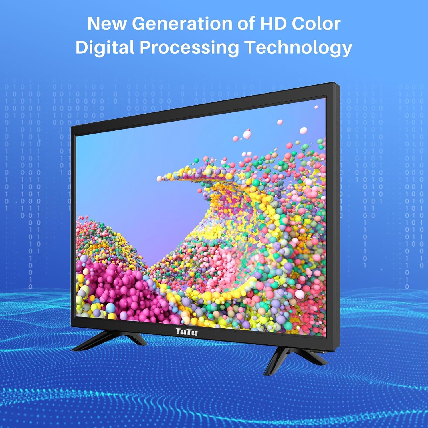 TV TuTu da 22 pollici, televisore e monitor LED FHD 60Hz 1080P con Dolby Audio per casa o ufficio TV a schermo piatto da 22 pollici con HDMI, USB, VGA, RCA