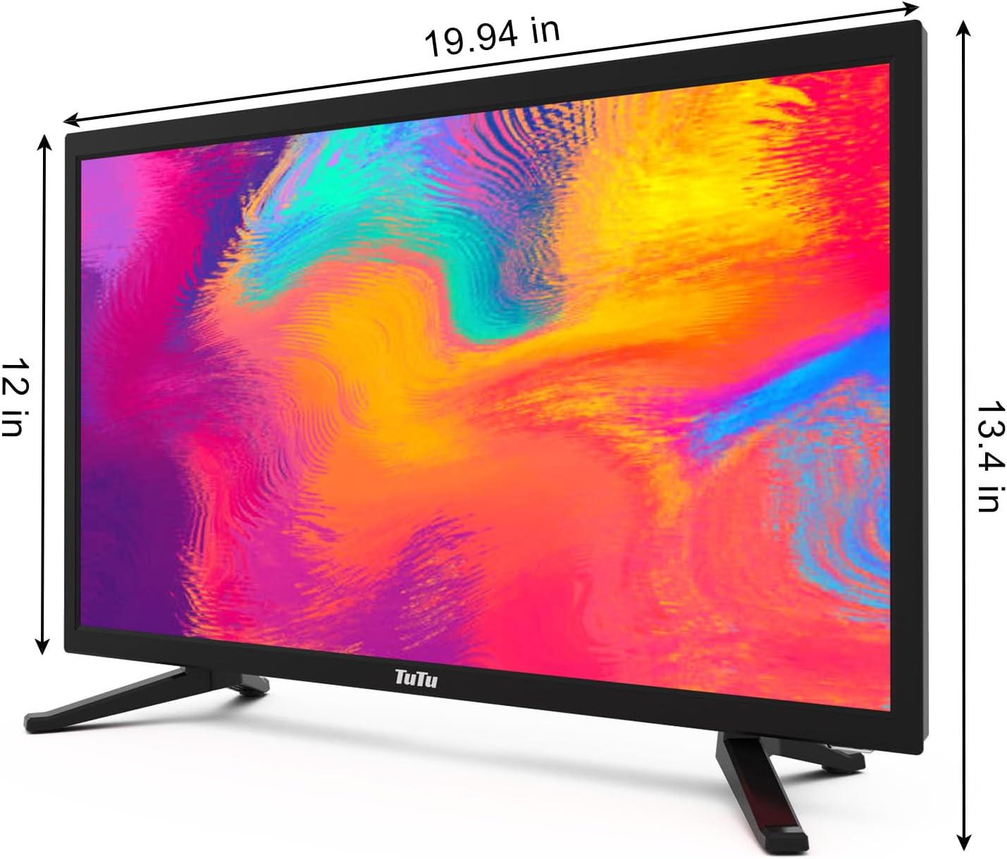 TV TuTu da 22 pollici, televisore e monitor LED FHD 60Hz 1080P con Dolby Audio per casa o ufficio TV a schermo piatto da 22 pollici con HDMI, USB, VGA, RCA