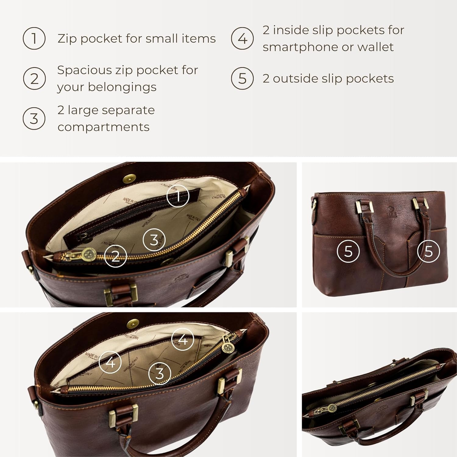 Dompet Kulit Asli Tahan Lama untuk Wanita - Tas Tangan Kulit - Tas Pegangan Atas - Tas Jinjing