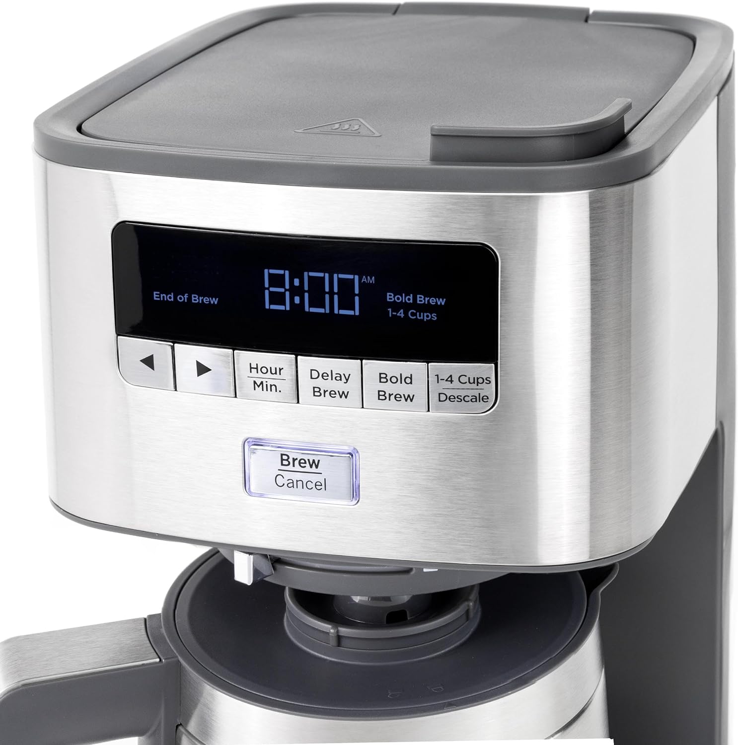 GE Drip Coffee Maker With Timer | 10-Cup Thermal Carafe Pot Keeps Coffee Warm for 2 Hours | Adjustable Brew Strength | Wide Shower Head for Maximum Flavor | Kitchen Essentials | Stainless Steel · v2
