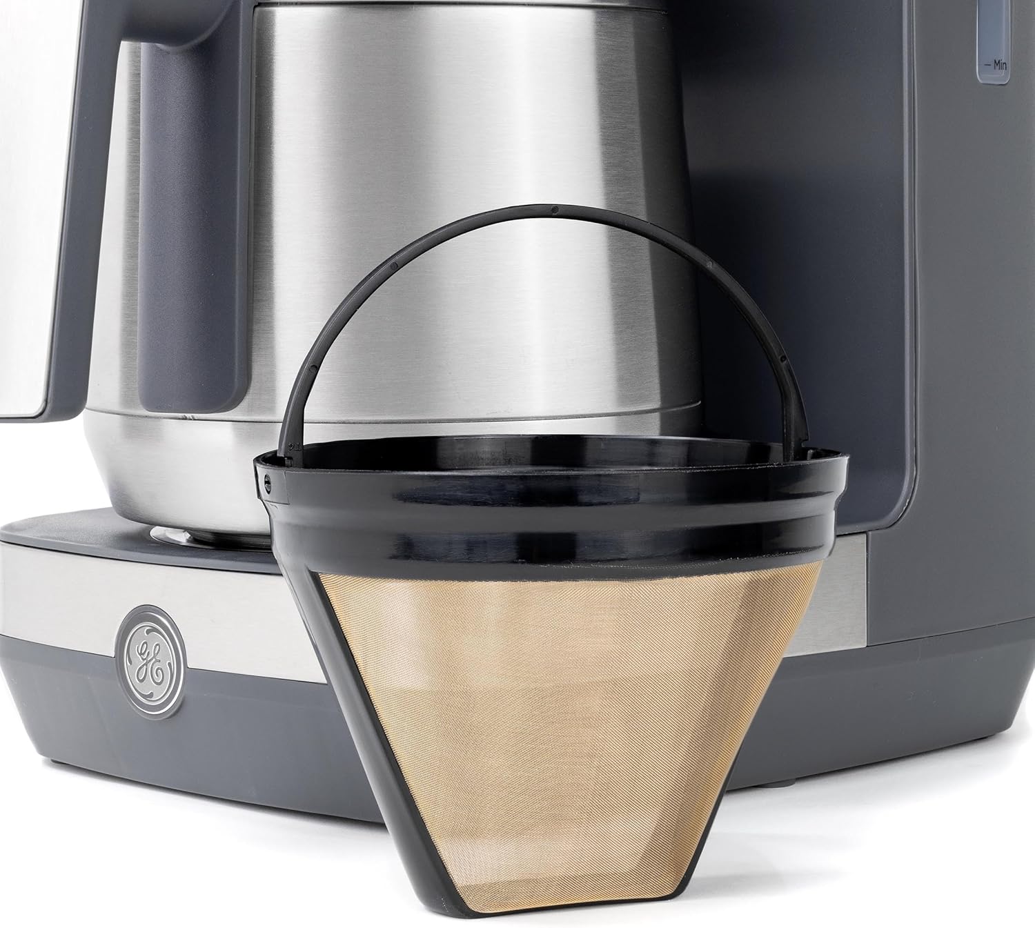 GE Drip Coffee Maker With Timer | 10-Cup Thermal Carafe Pot Keeps Coffee Warm for 2 Hours | Adjustable Brew Strength | Wide Shower Head for Maximum Flavor | Kitchen Essentials | Stainless Steel · v2