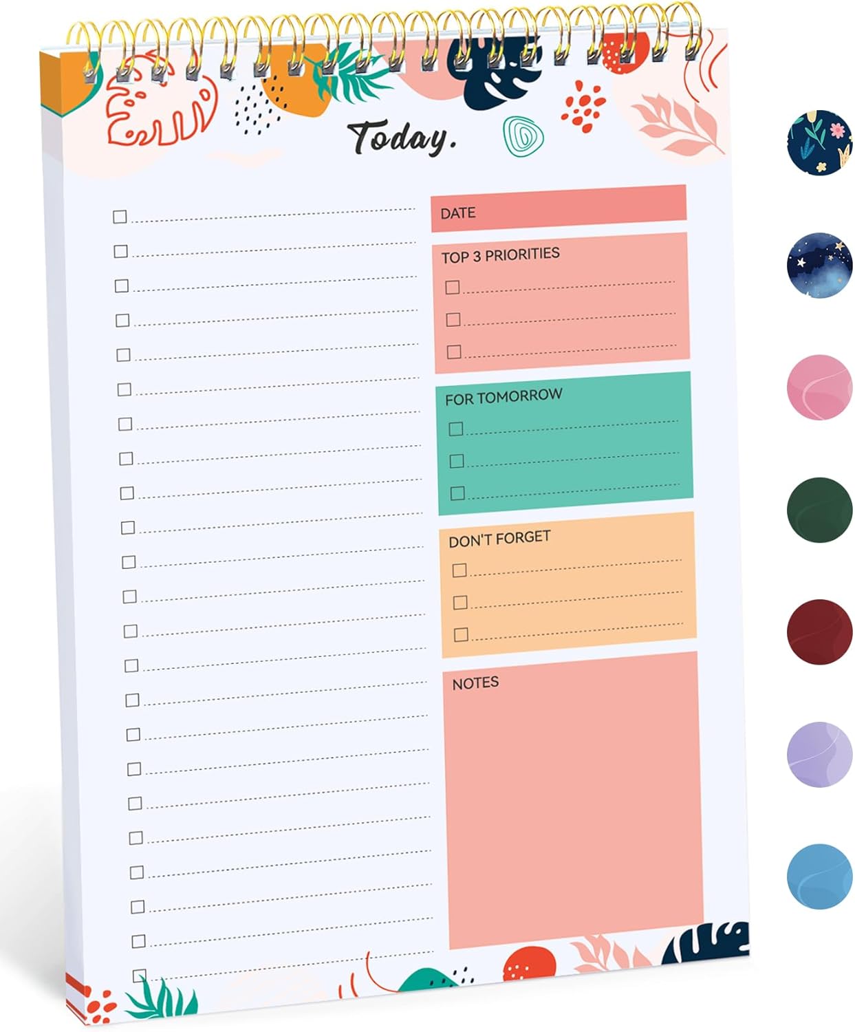 To Do List Pad - To Do List Notebook for Work with 52 Sheets, Undated Daily Planner Perfect for Daily Tasks and Goal Setting, To Do List Notepad Suitable for Office, Home and School-Blossom Grove