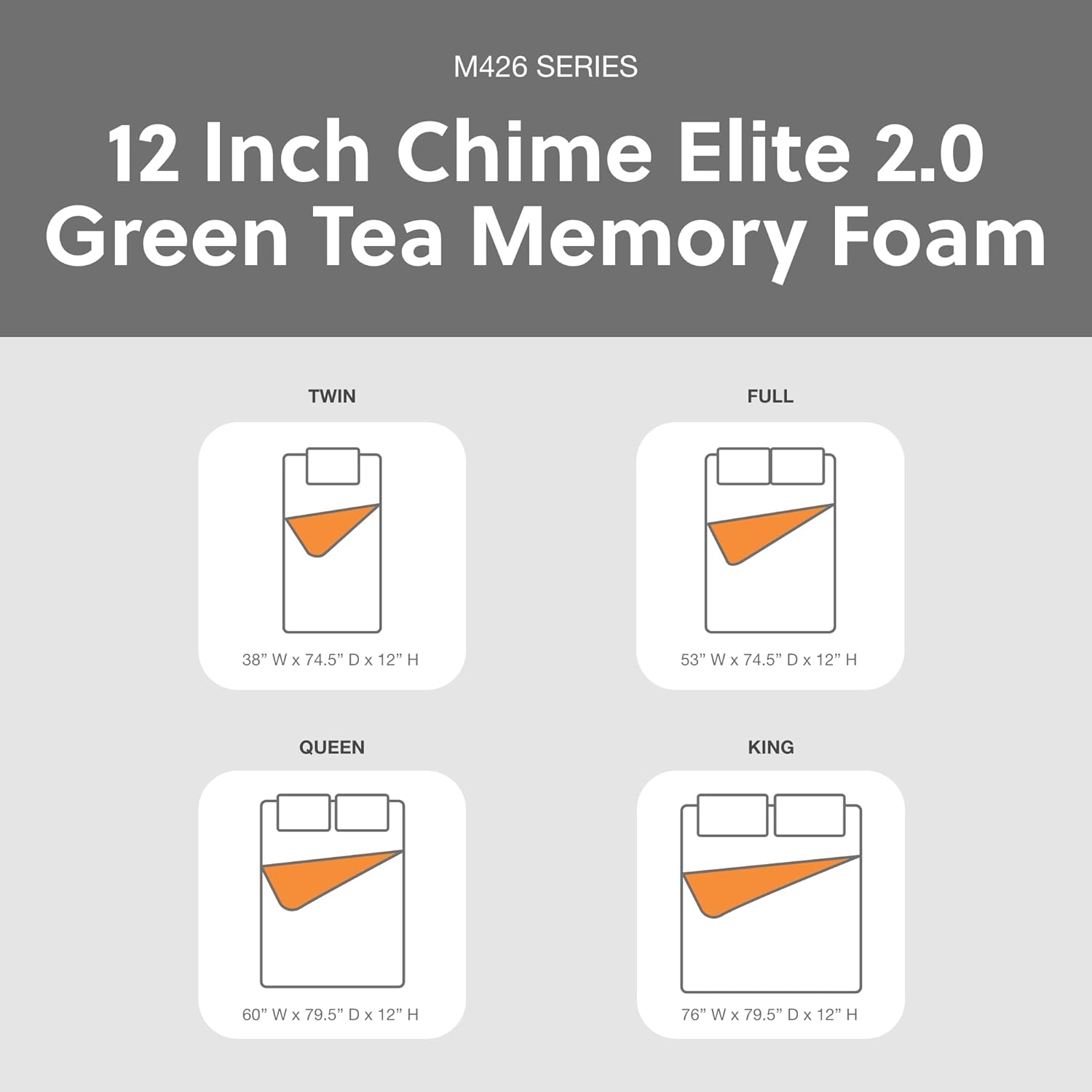 Signature Design by Ashley 12 Inch Chime Elite 2.0 Plush Green Tea Memory Foam Mattress for Cool Sleep and Pressure Relief, King · v2
