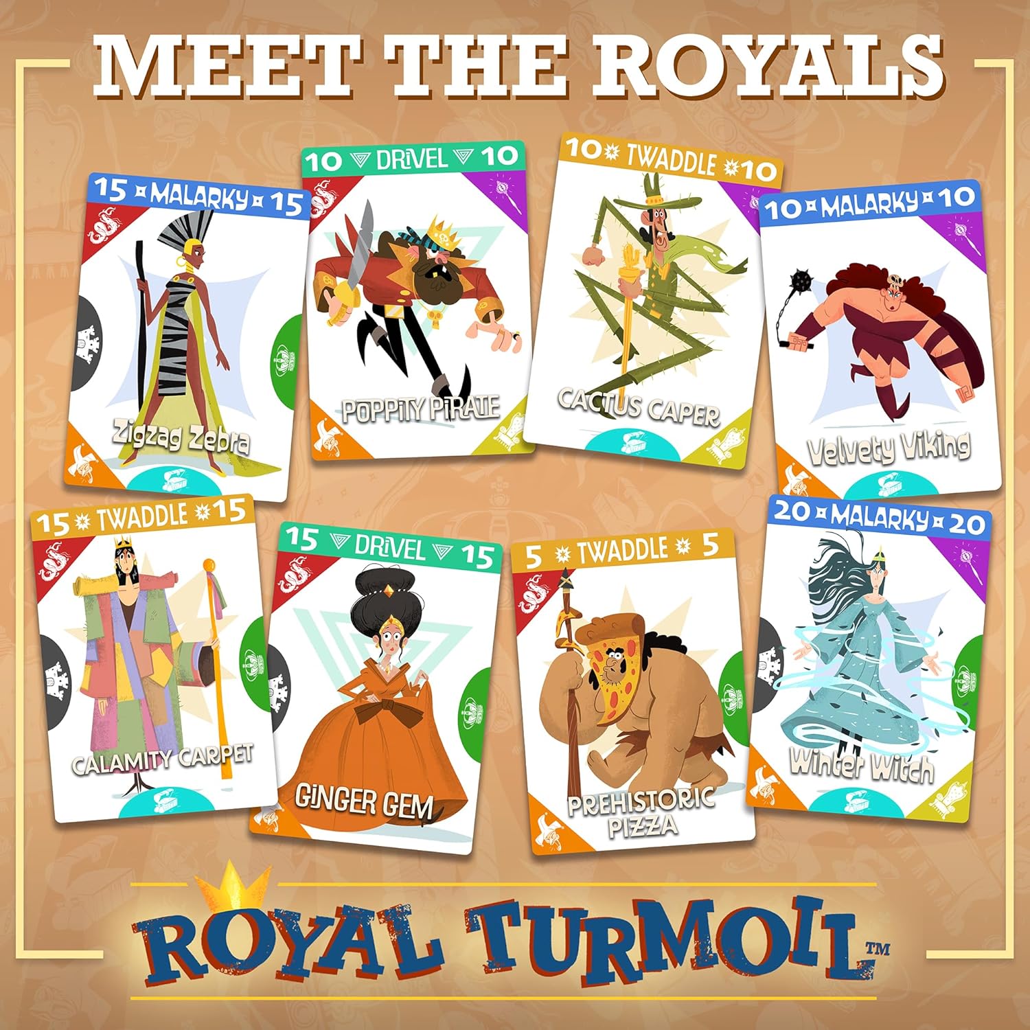 Royal Turmoil - 8-12 Çocuklar İçin Yeni Çılgınca Eğlenceli Kart Oyunu, Çocuklar ve Yetişkinler için Aile Oyunu ve Hızlı Kurulum ve Eğlenceli Oyun ile Aile Gecesi için Öğrenme Oyunu