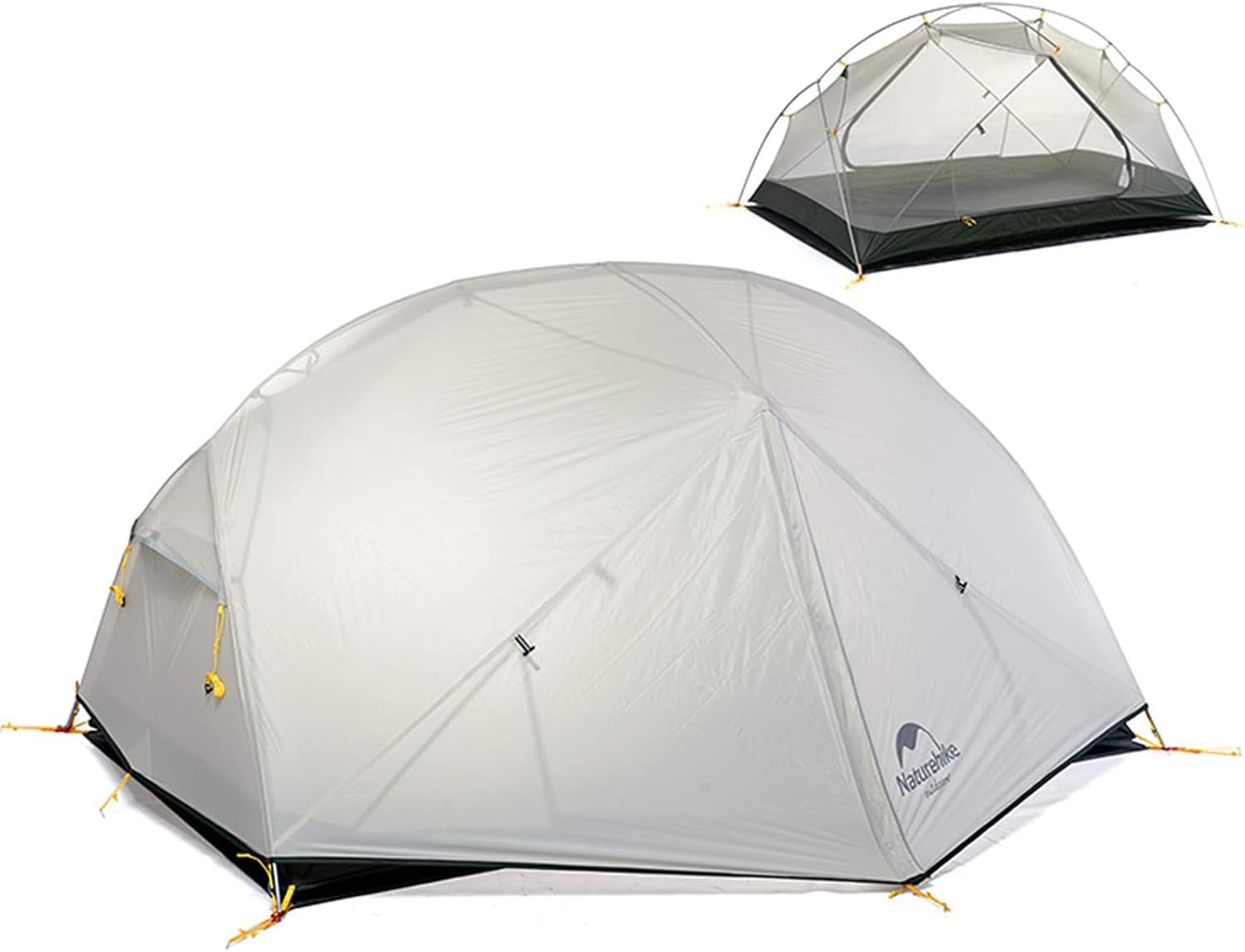 Naturehike Mongar Backpacking Camping Tent 2 Person Lightweight 3 Season Waterproof Hiking Tent Double Crossbars Easy Setup Double Layer for Hunting Outdoor Mountaineering Travel with Footprint · v3