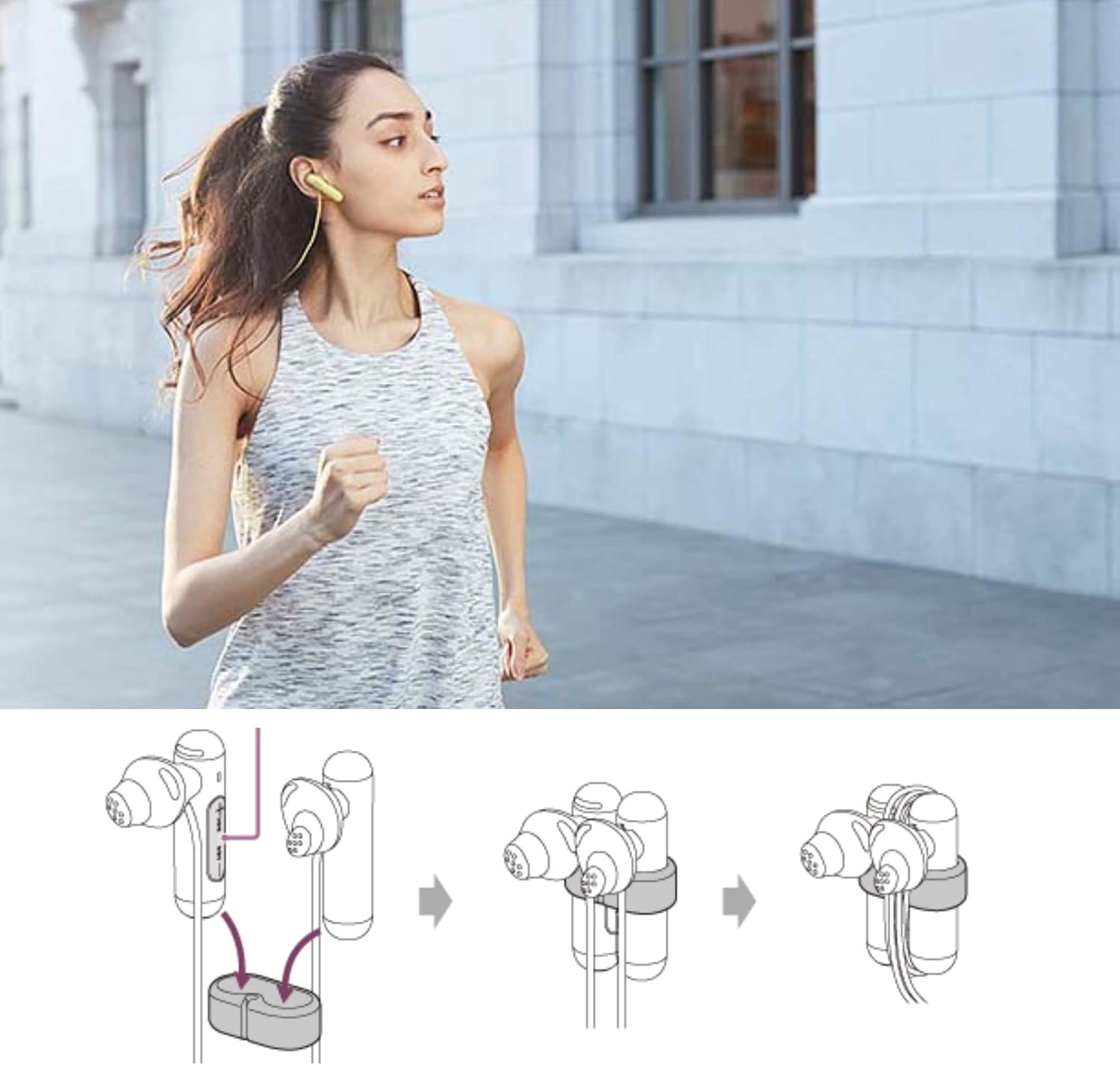 Sony Extra Bass Bluetooth Headphones, Wireless Sports Earbuds with Mic/Microphone, IPX4 Splashproof Stereo Comfort Gym Running Workout up to 8.5 Hour Battery, Yellow (International Version) · v4