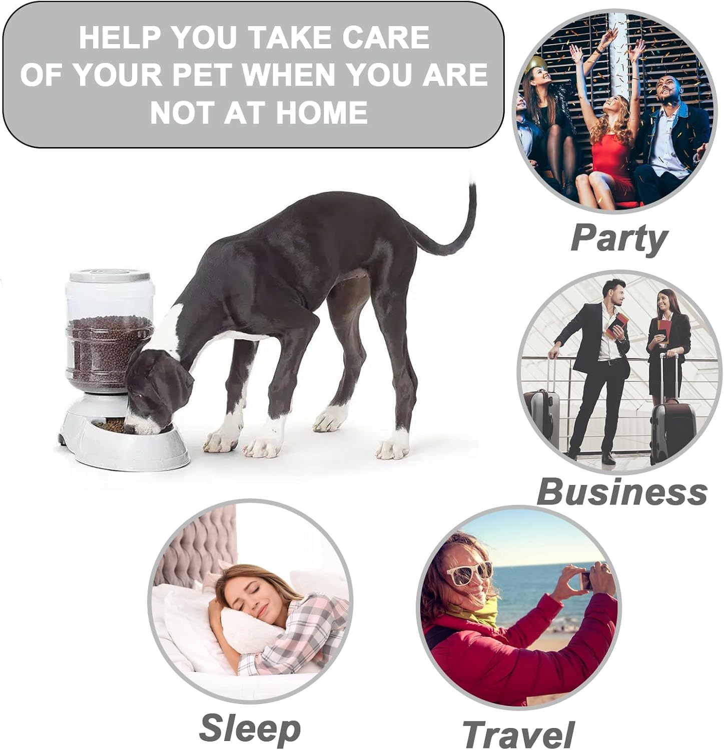 Comederos automáticos Kenond para perros grandes, comedero por gravedad para perros de 3 galones, raza grande, comedero automático para gatos, dispensador de comida para perros grandes, comedero para mascotas, comedero por gravedad para perros y gatos