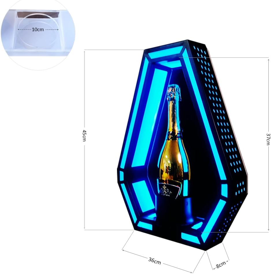 LED Lighted Liquor Bottle Display Shelf, Ace of Spade Champagne Bottle Presenter Acrylic Bottle Display Shelf Capacity Wine Rack Shimmering Bottle Sparklers for Bottle · v2