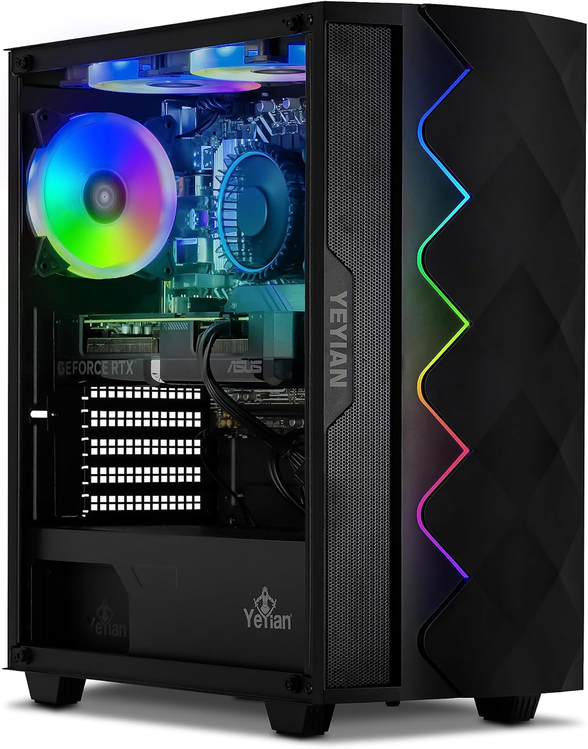 YEYIAN Gaming PC SHOGE - Ryzen 5 5600X GeForce RTX 4060 Ti Gaming Computer Desktop, 1TB NVMe SSD, 16GB DDR4 3200MHz RAM, 650W Gold PSU, Prebuilt Win 11 Home PC, WiFi 6, 4 ARGB Fans · v6