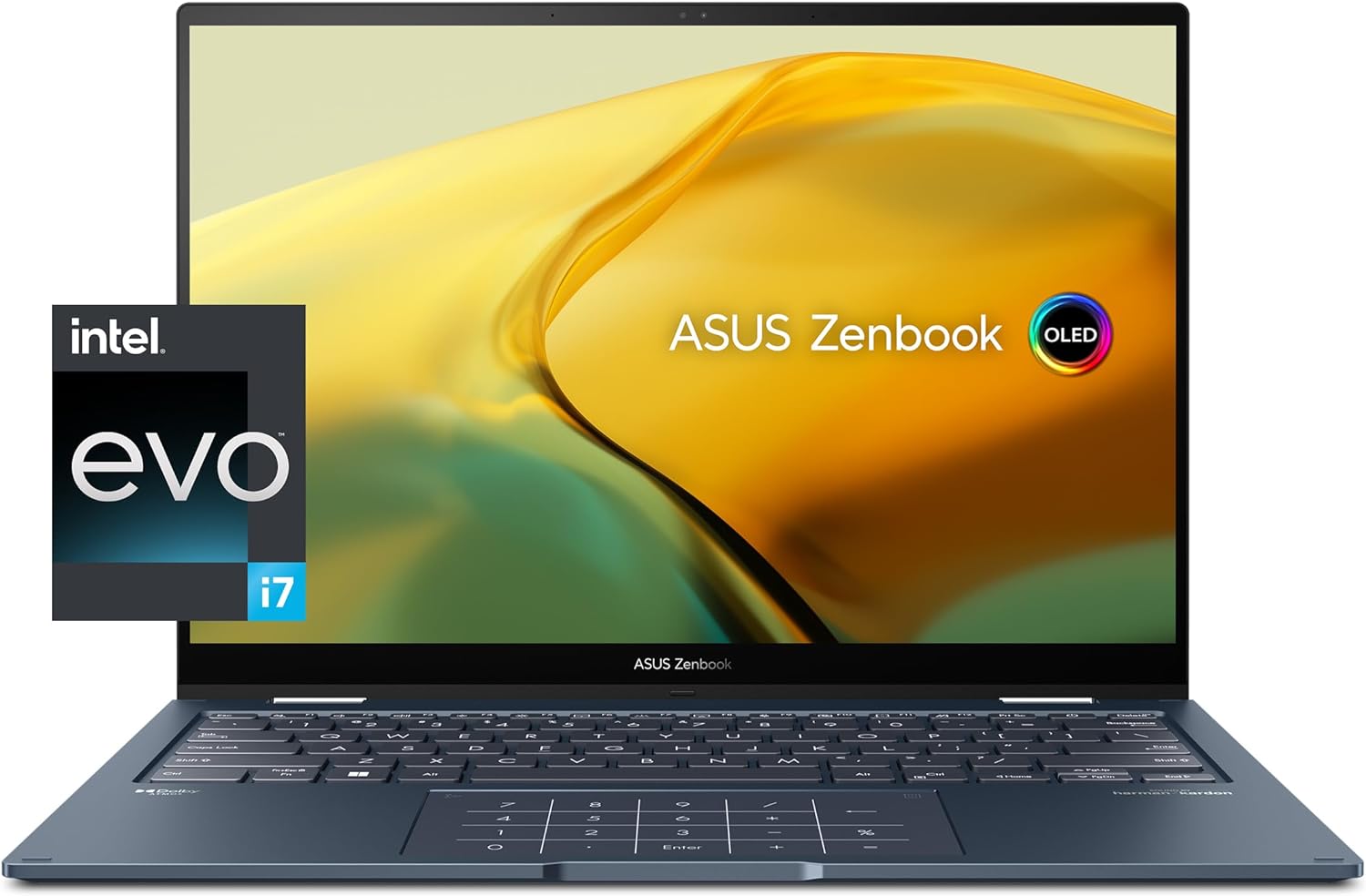 ASUS Zenbook 14 Flip OLED Laptop, 14â€ OLED Touch Display, Intel Evo Platform, Intel Core i7-1360P CPU, Intel Iris Xe Graphics, 16GB RAM, 1TB SSD, Windows 11 Home, Ponder Blue, UP3404VA-DS74T · v3
