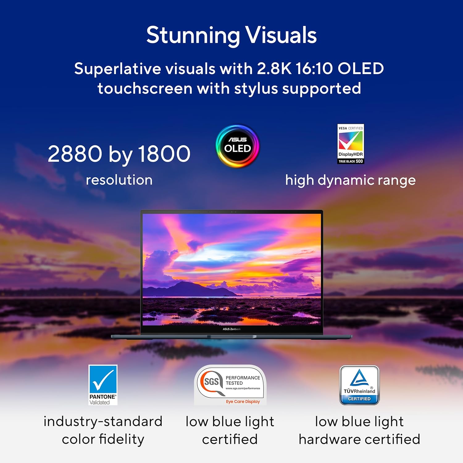 Laptop ASUS Zenbook 14 Flip OLED, Layar Sentuh OLED 14 inci, Platform Intel Evo, CPU Intel Core i7-1360P, Grafis Intel Iris Xe, RAM 16 GB, SSD 1 TB, Windows 11 Home, Ponder Blue, UP3404VA-DS74T