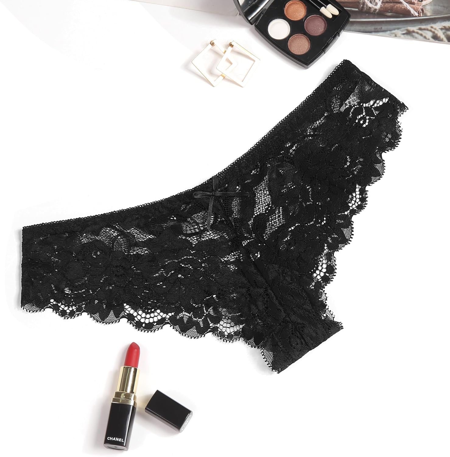 Avidlove Women Floral Lace Panties Sexy Hipster Underwear V-Shape Waistband Tangas · v3